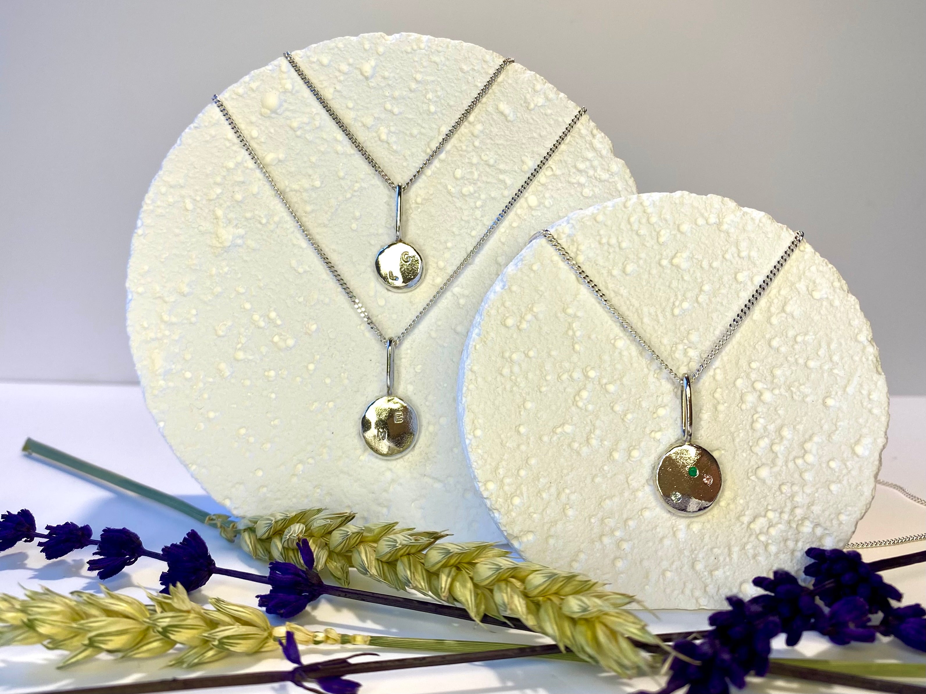 Coriandoli initial charm necklace