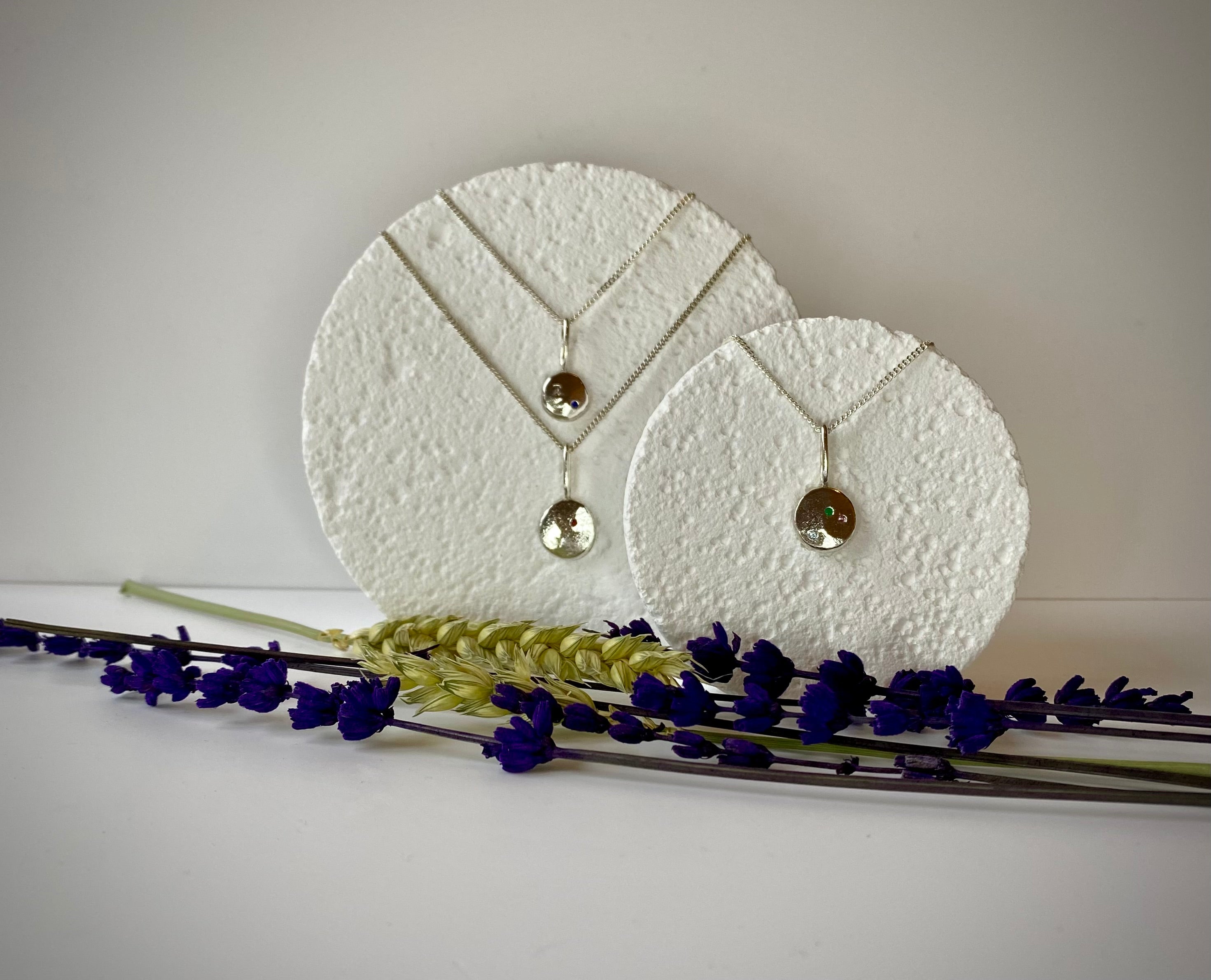 Coriandoli charm necklace with hand stamped initials/ date/ zodiac sign