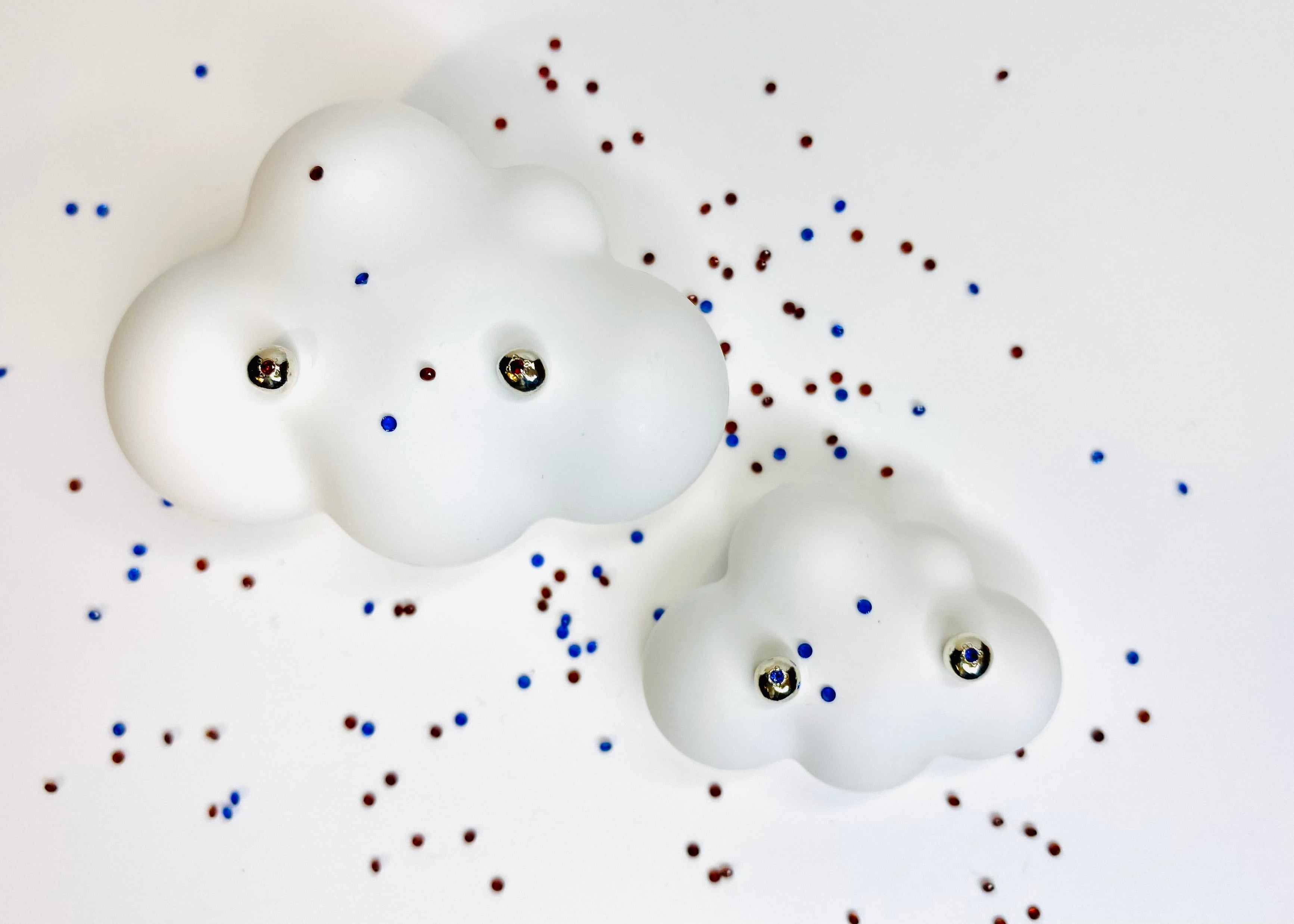 Petite organic pepita studs with birthstones