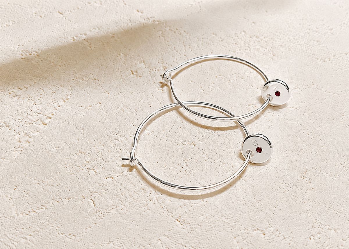 Infinity Coriandoli Hoops with birthstone