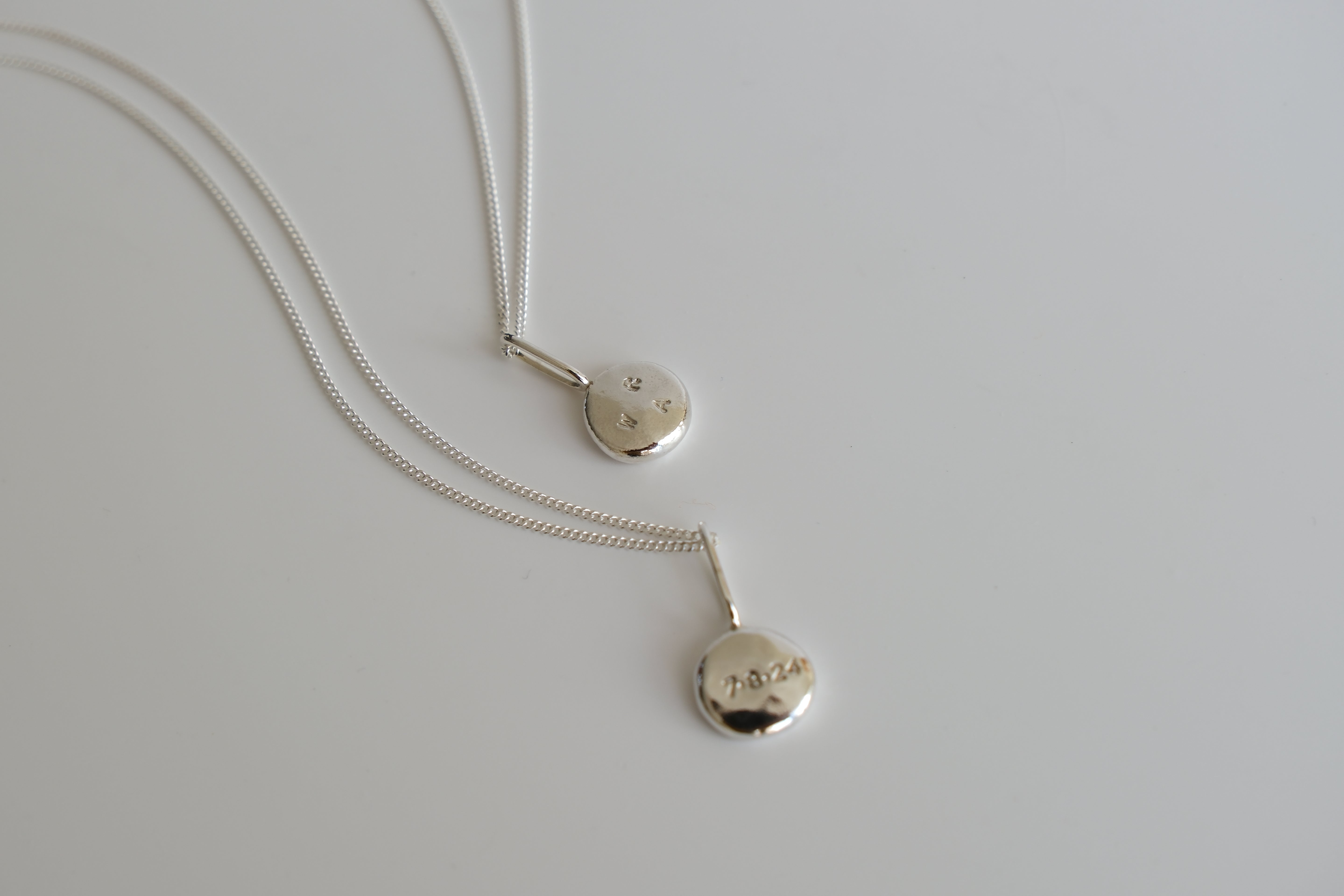 Coriandoli charm necklace with hand stamped initials/ date/ zodiac sign