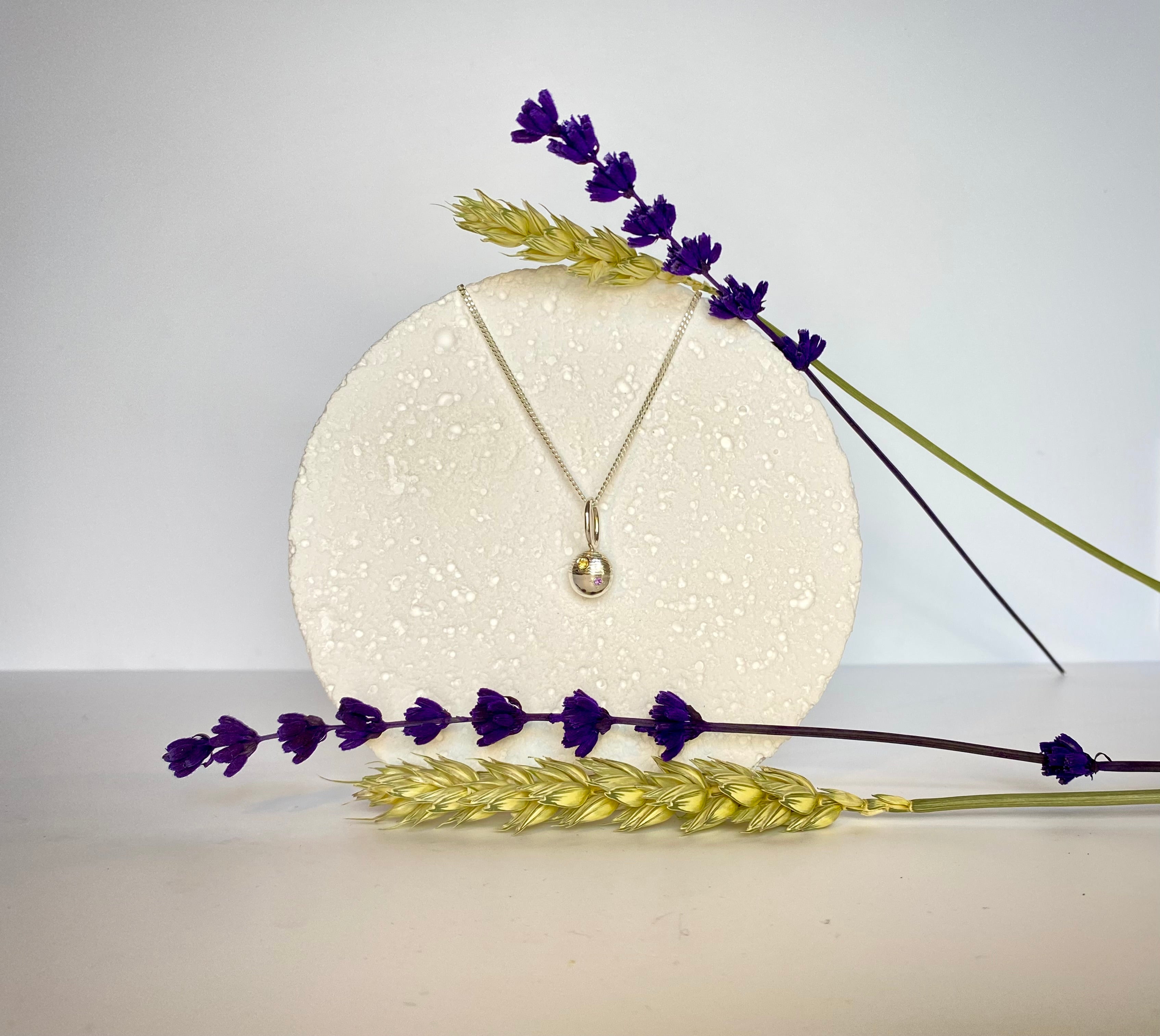 1- organic pepita charm necklace 2- Textured pepita charm necklace 3- Two organic pepitas charms necklace