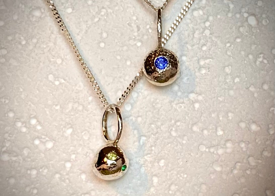 1- organic pepita charm necklace 2- Textured pepita charm necklace 3- Two organic pepitas charms necklace