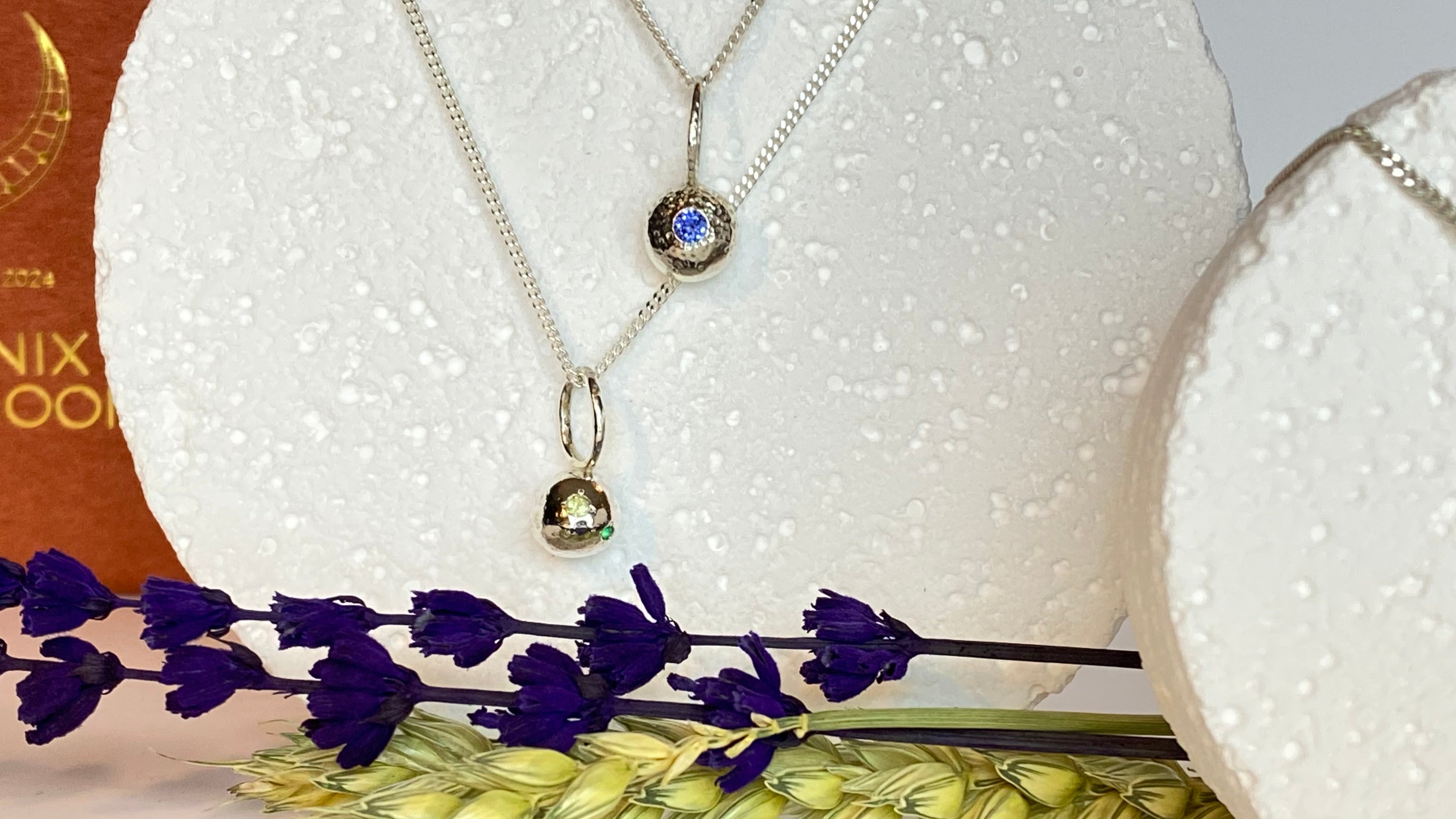 1- organic pepita charm necklace 2- Textured pepita charm necklace 3- Two organic pepitas charms necklace