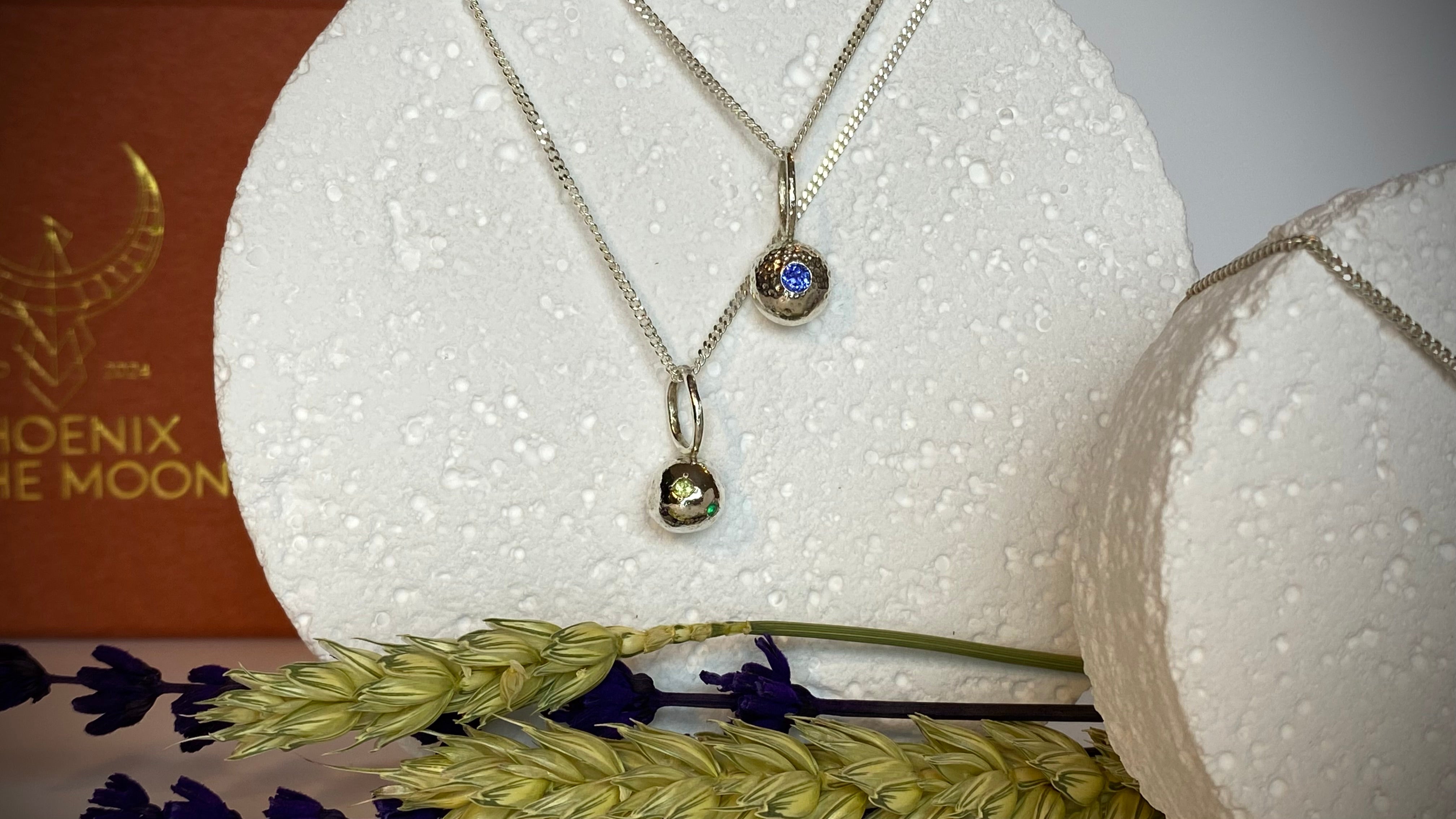 1- organic pepita charm necklace 2- Textured pepita charm necklace 3- Two organic pepitas charms necklace