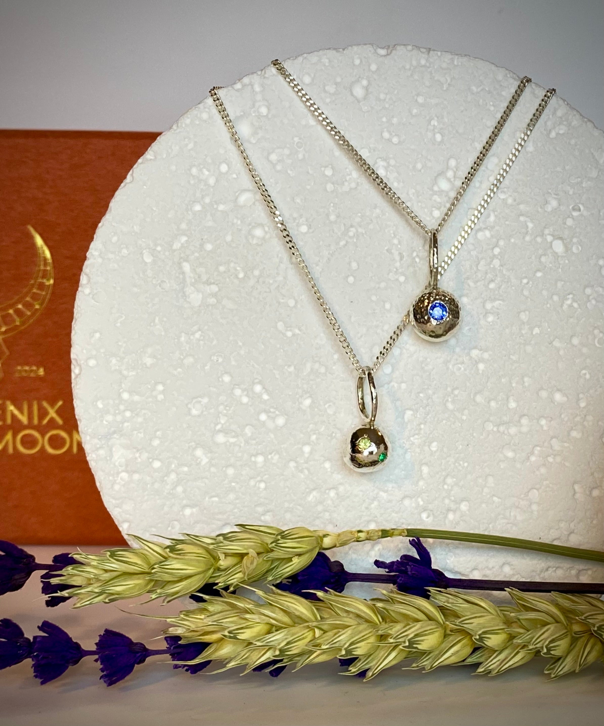 1- organic pepita charm necklace 2- Textured pepita charm necklace 3- Two organic pepitas charms necklace