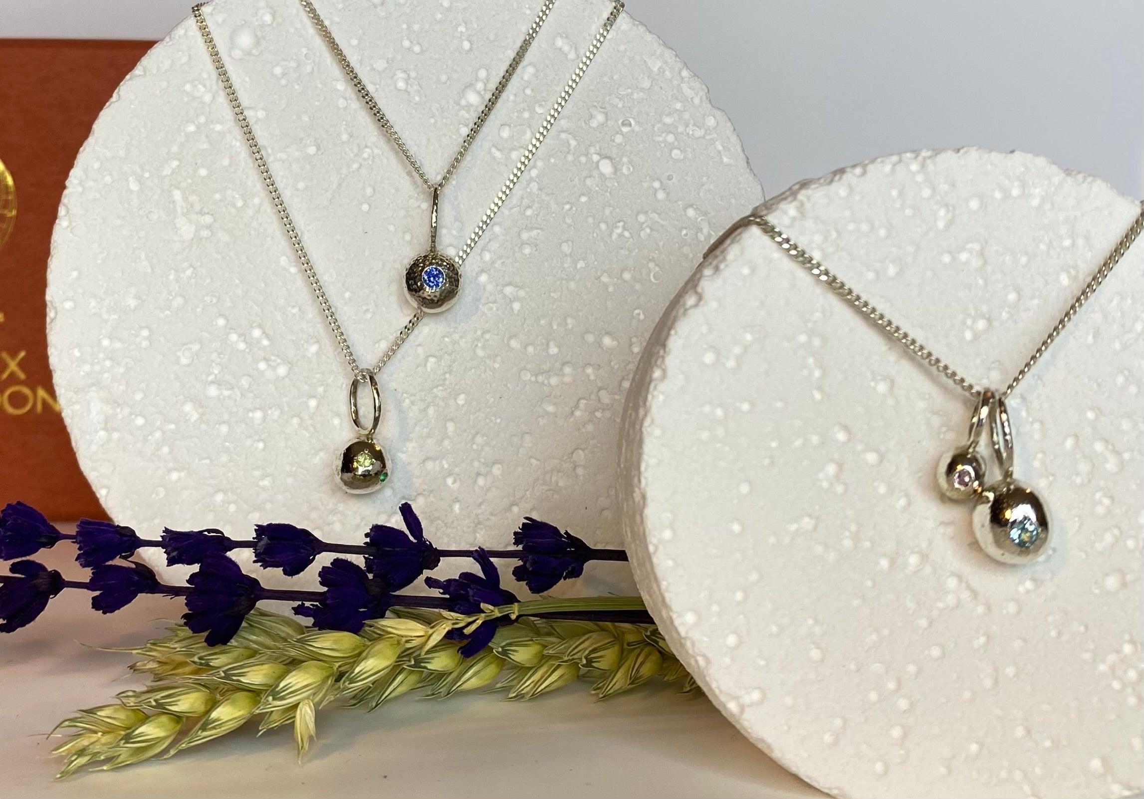 1- organic pepita charm necklace 2- Textured pepita charm necklace 3- Two organic pepitas charms necklace