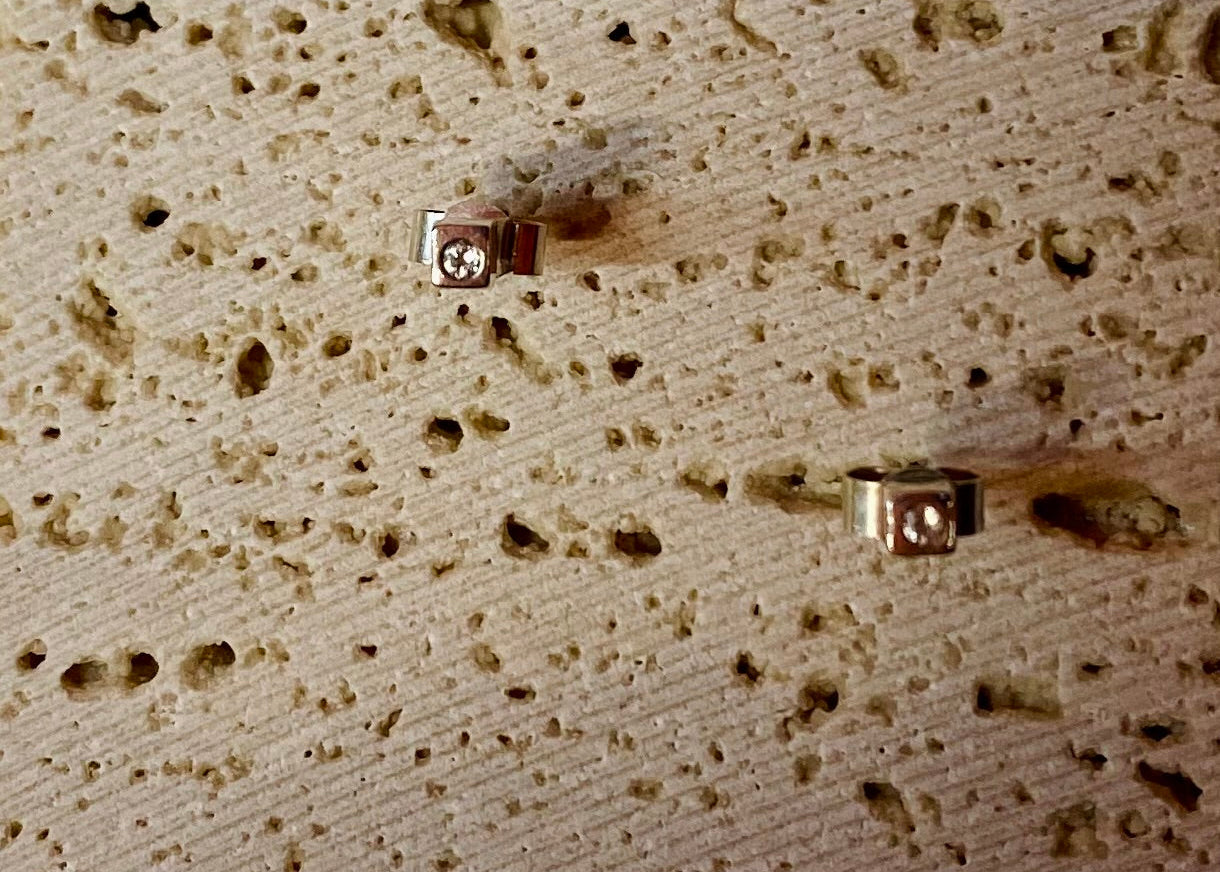 Mini square studs with birthstones