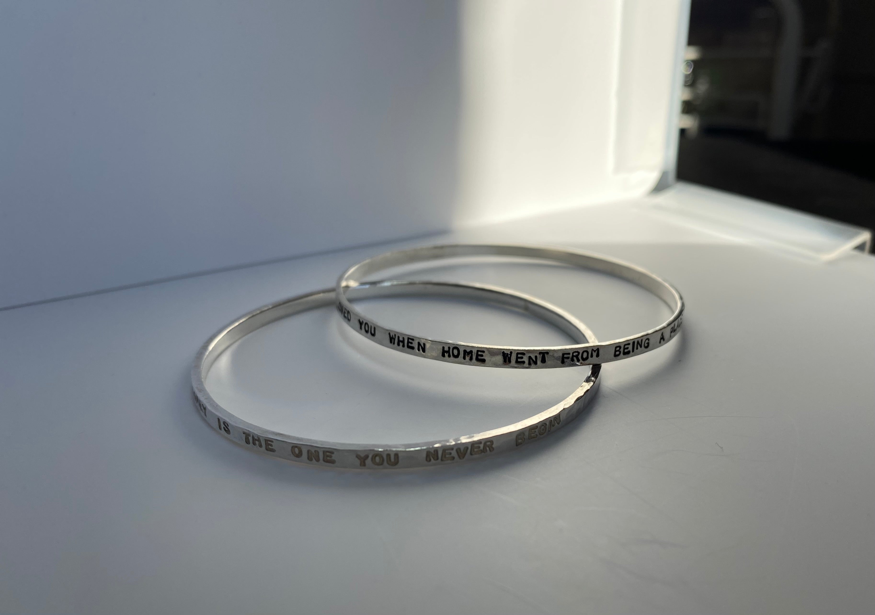 Hand stamped bangle*