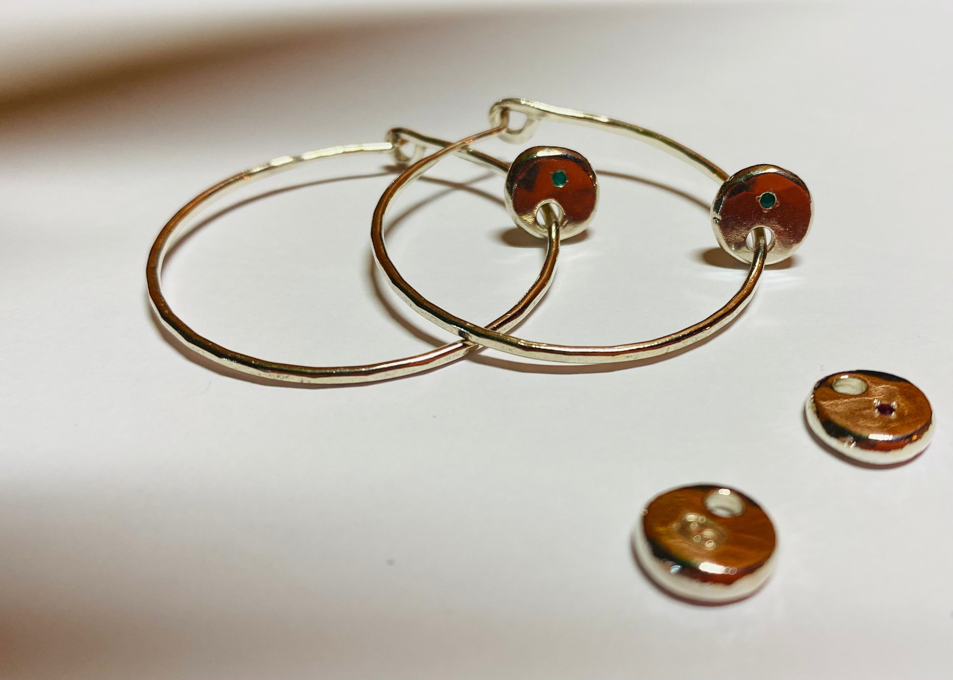 Infinity Coriandoli Hoops with birthstone
