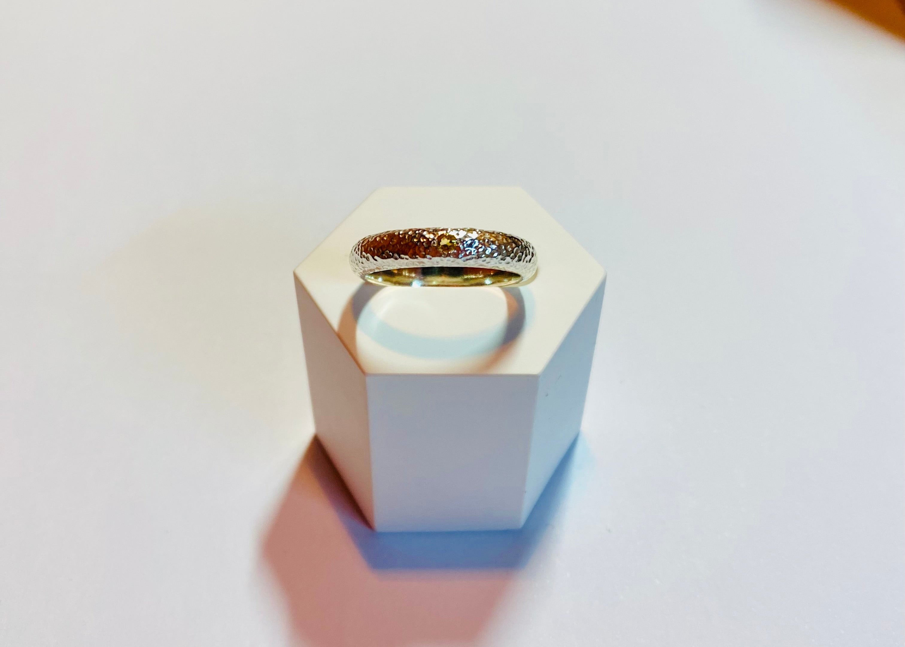 D-shaped ring with birthstone