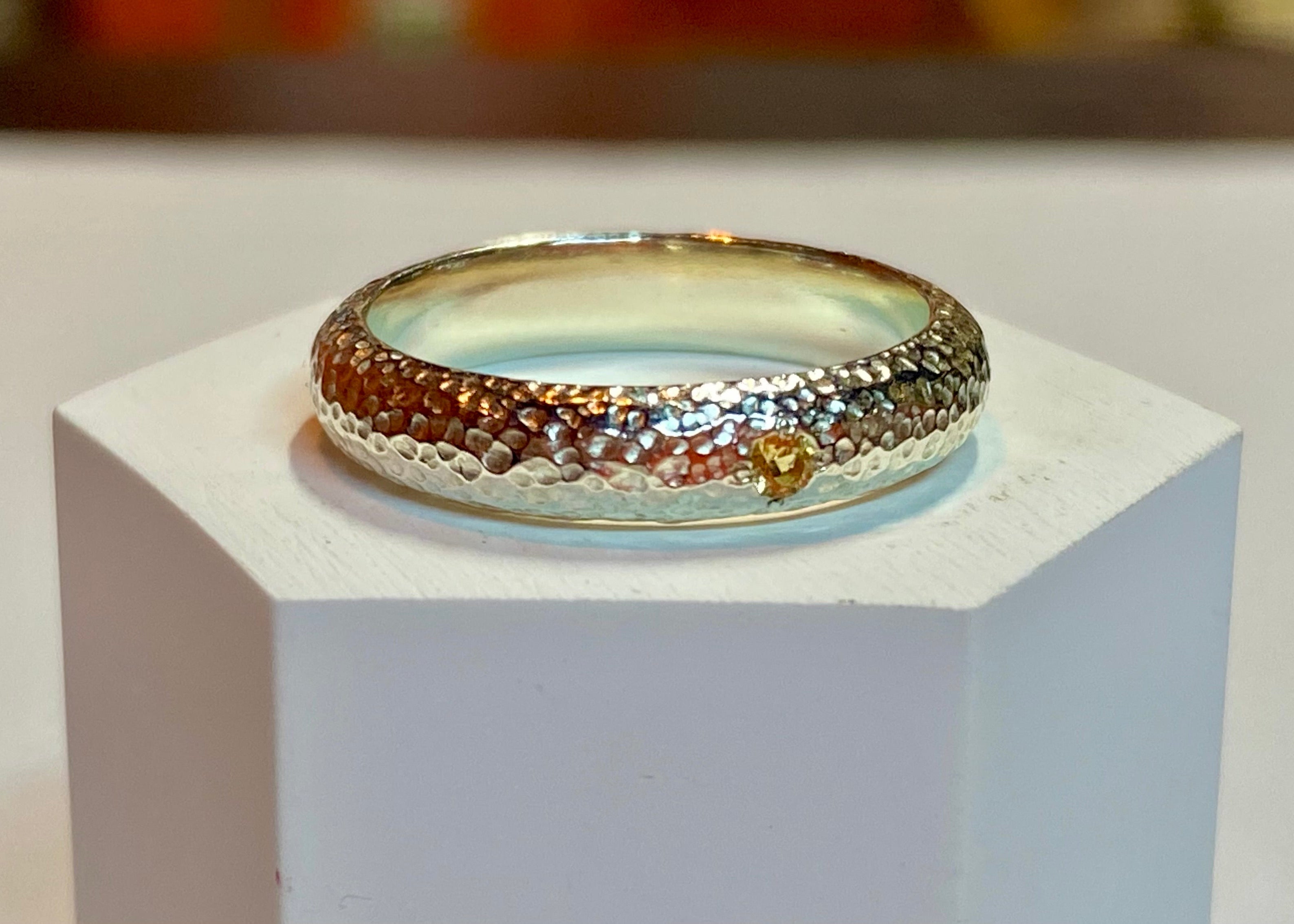 D-shape Birthstone Misty Ring