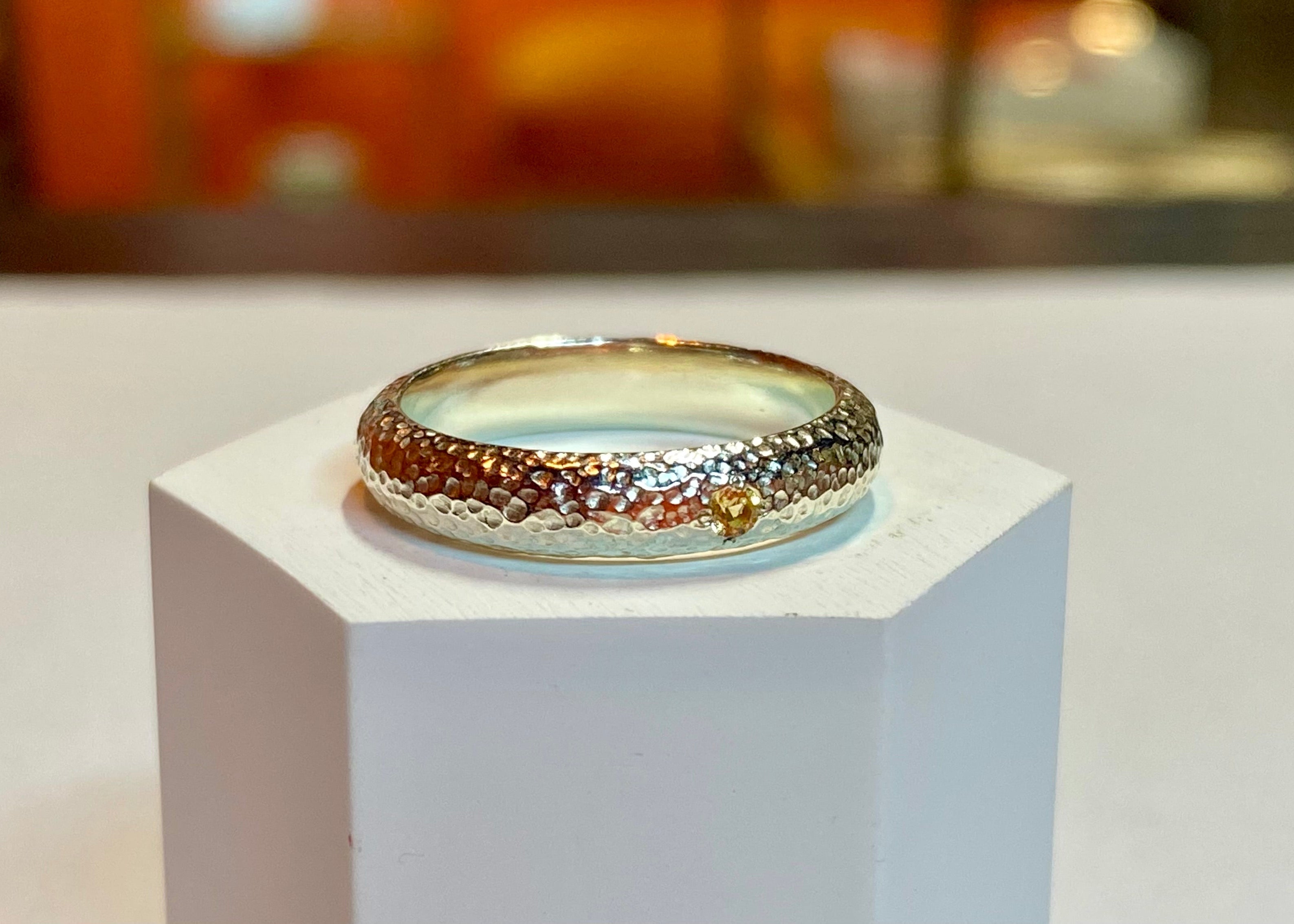 D-shape Birthstone Misty Ring