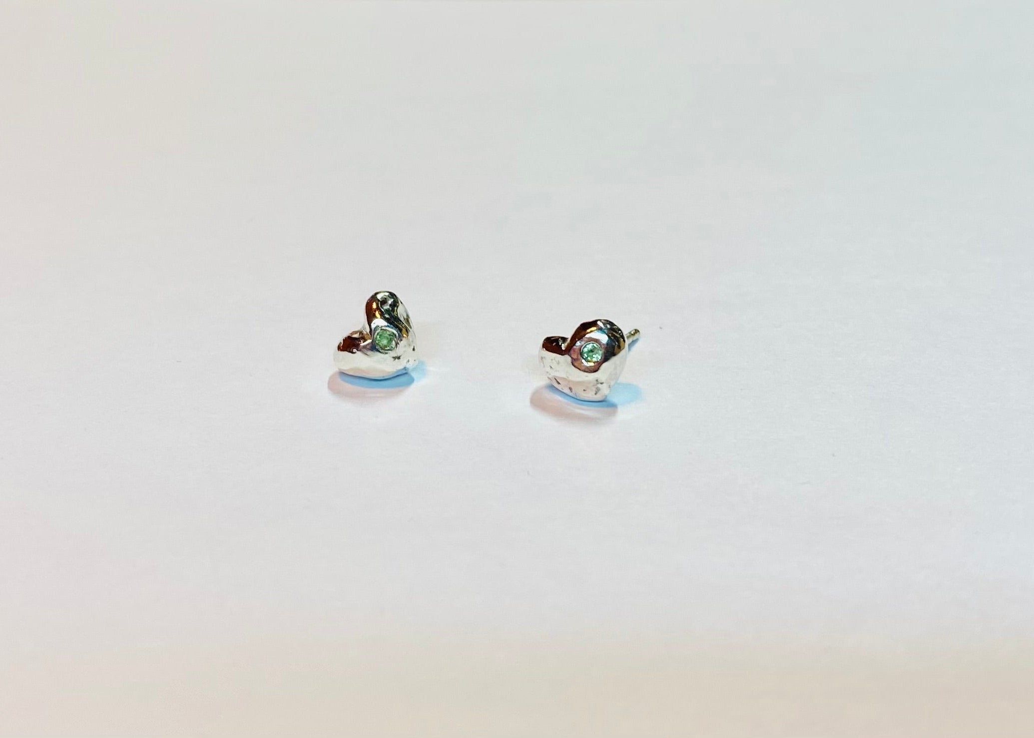 Molten heart studs with birthstone