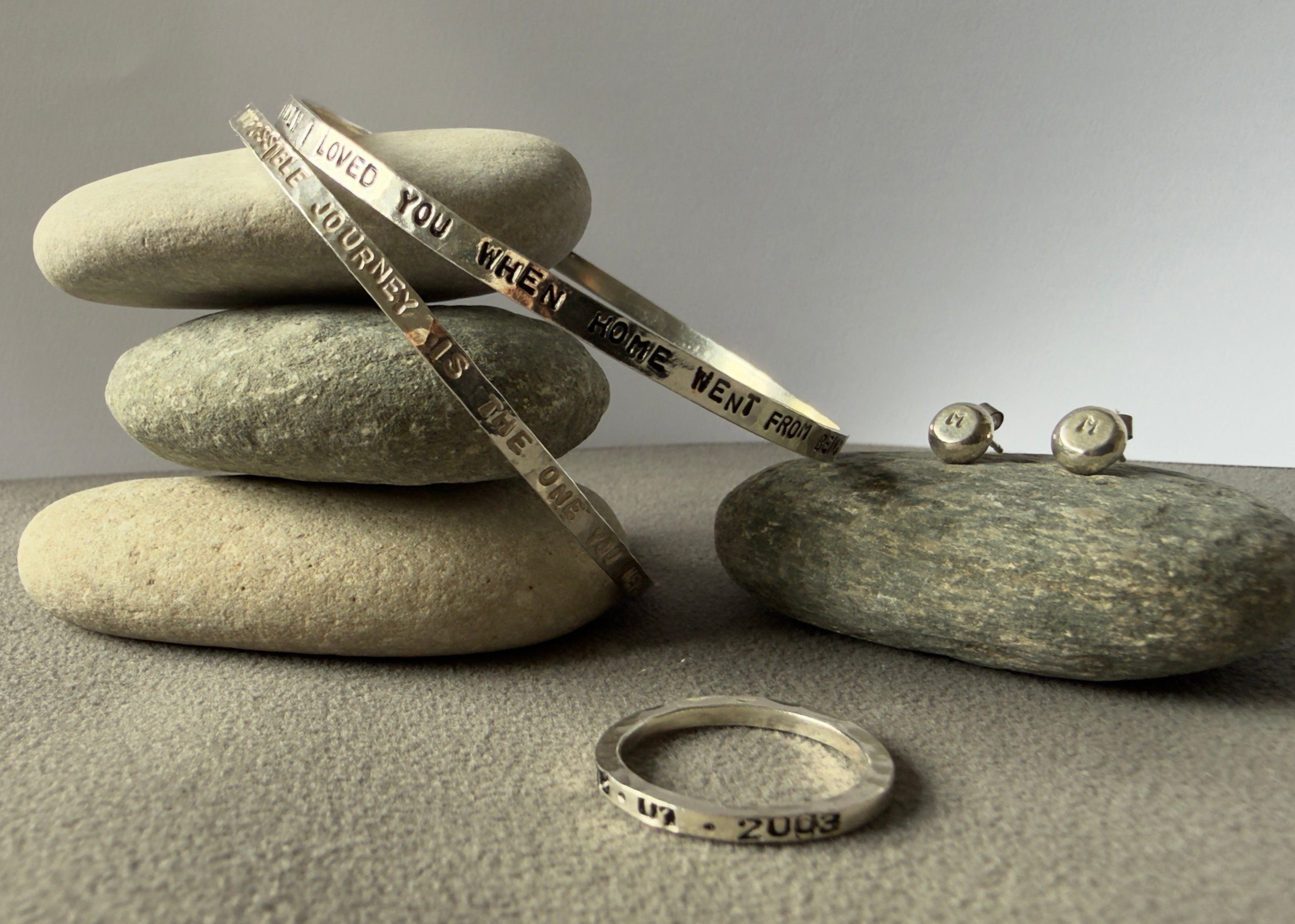 Hand stamped bangle
