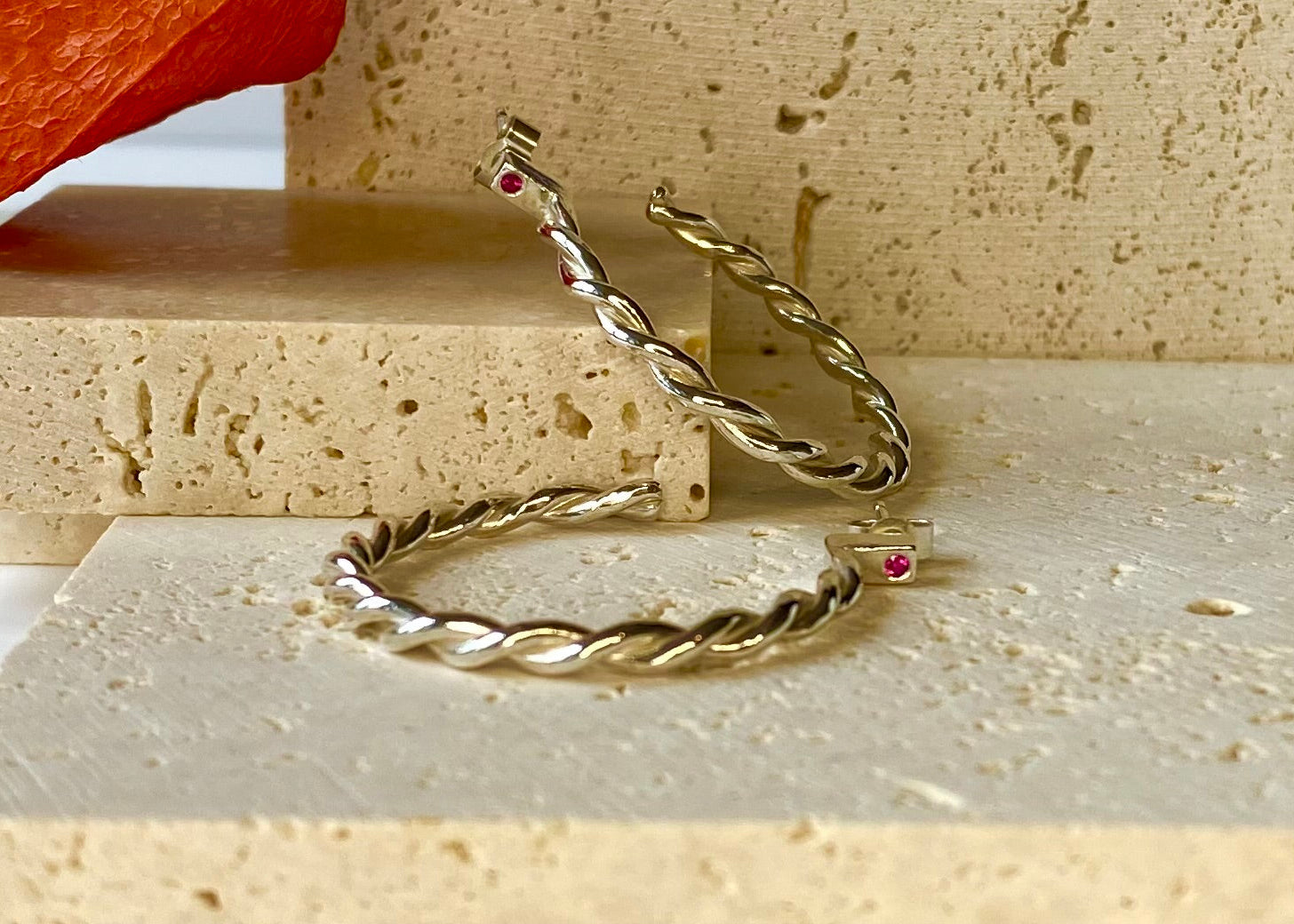 Entwined Hoops With Birthstone
