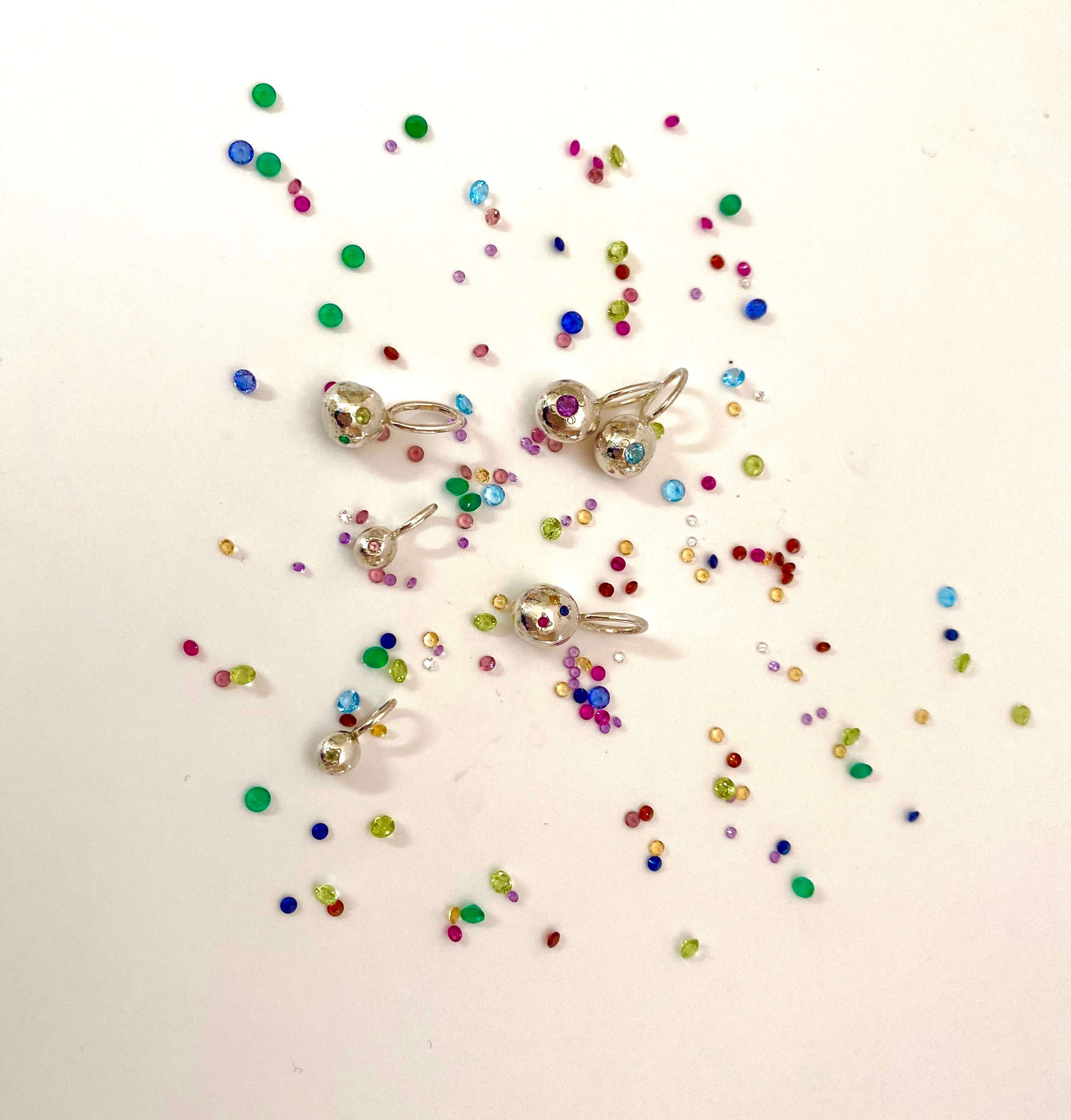 1- organic pepita charm necklace 2- Textured pepita charm necklace 3- Two organic pepitas charms necklace