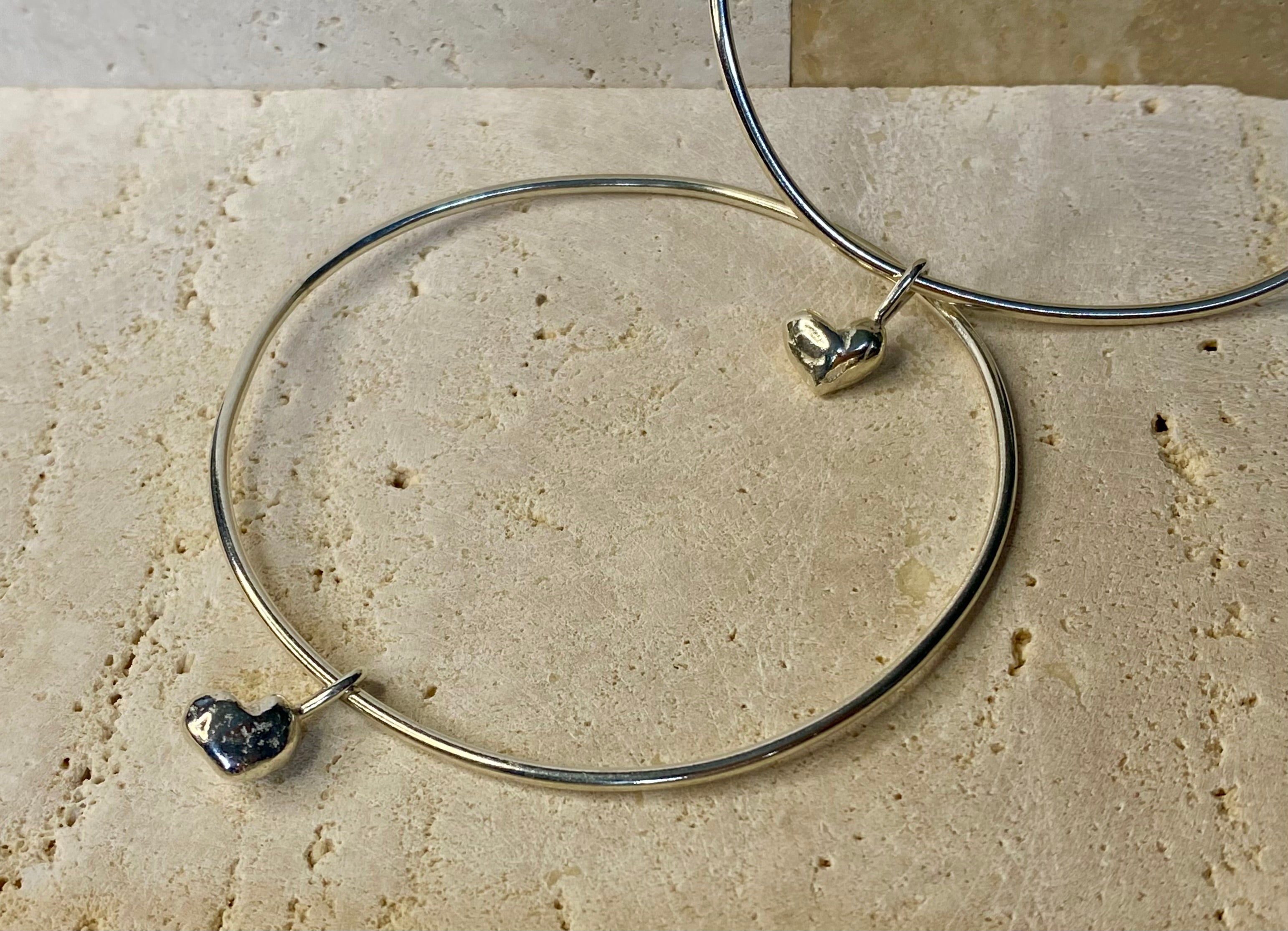 Molten Heart charm organic bangle