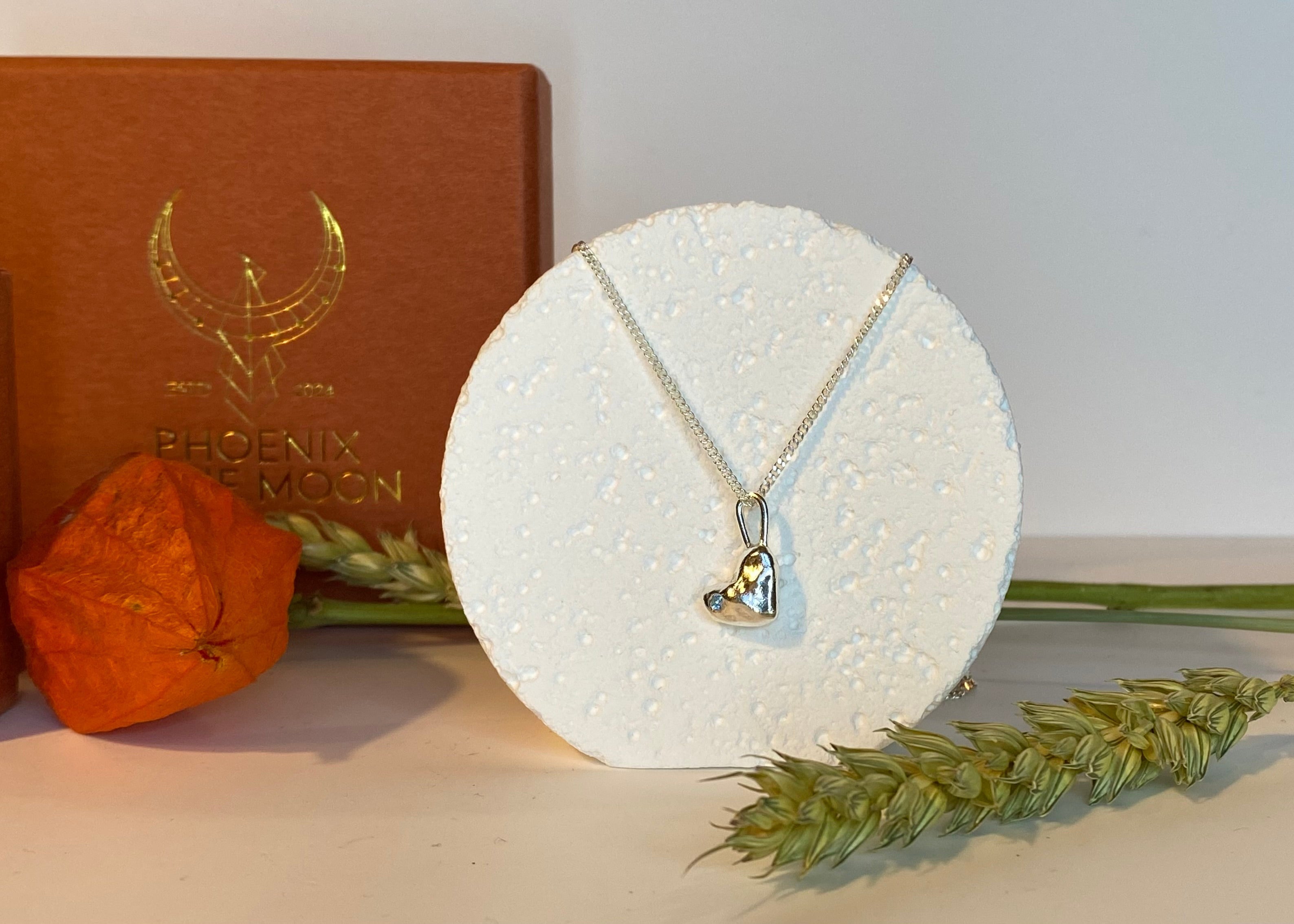 Molten Heart birthstone necklace
