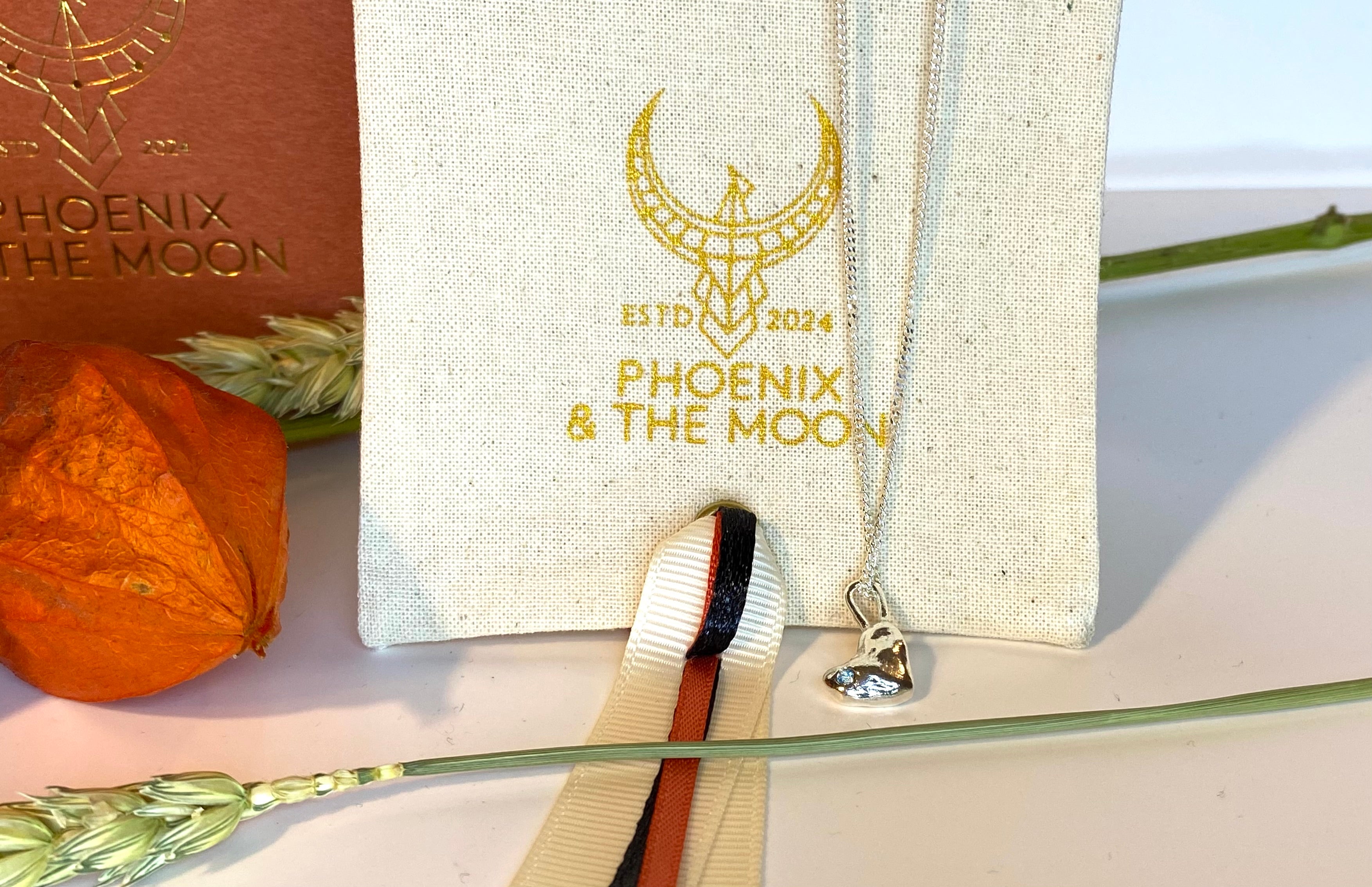 Molten heart charm necklace with birthstone