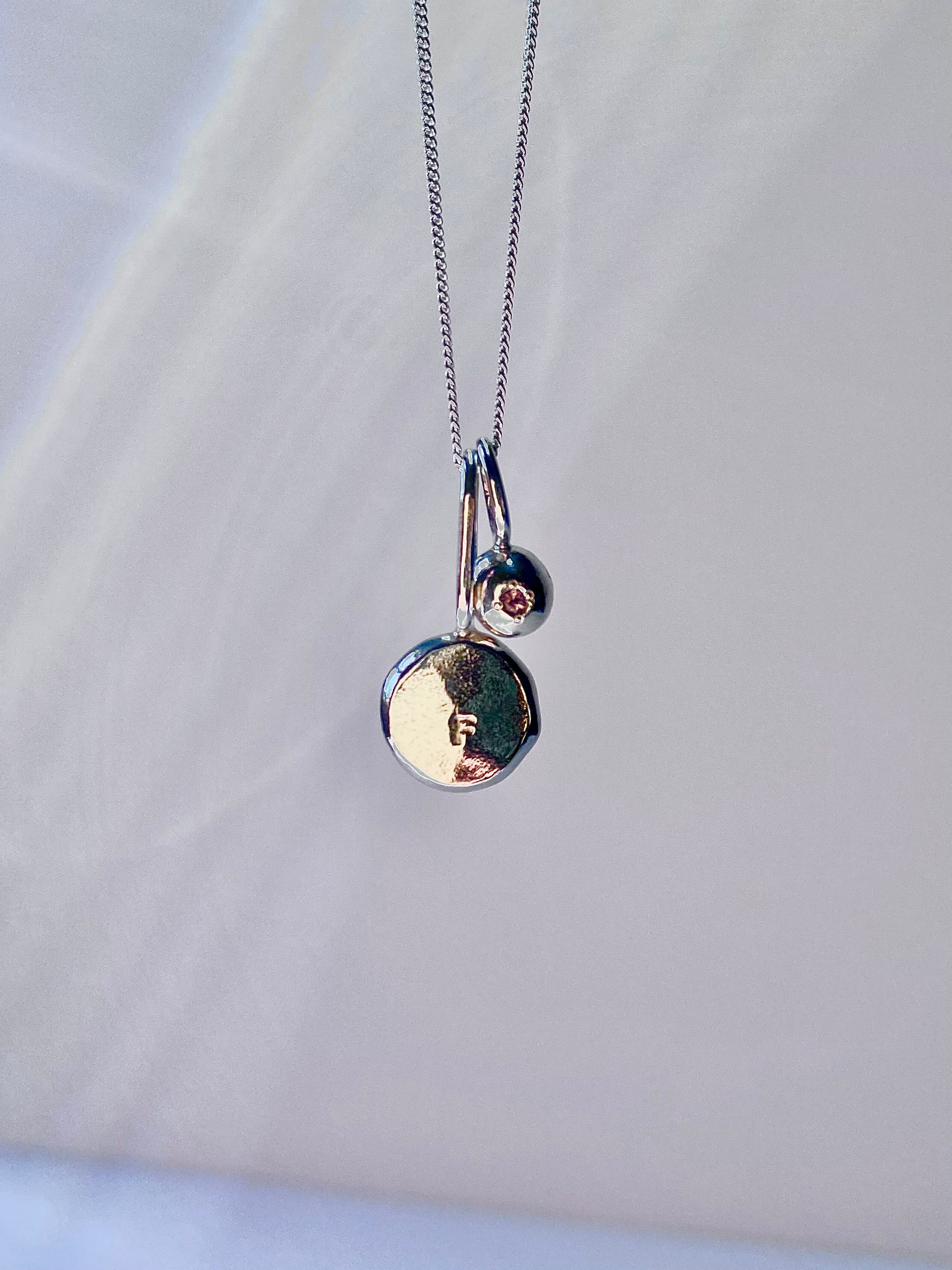 Coriandoli charm necklace with hand stamped initials/ date/ zodiac sign