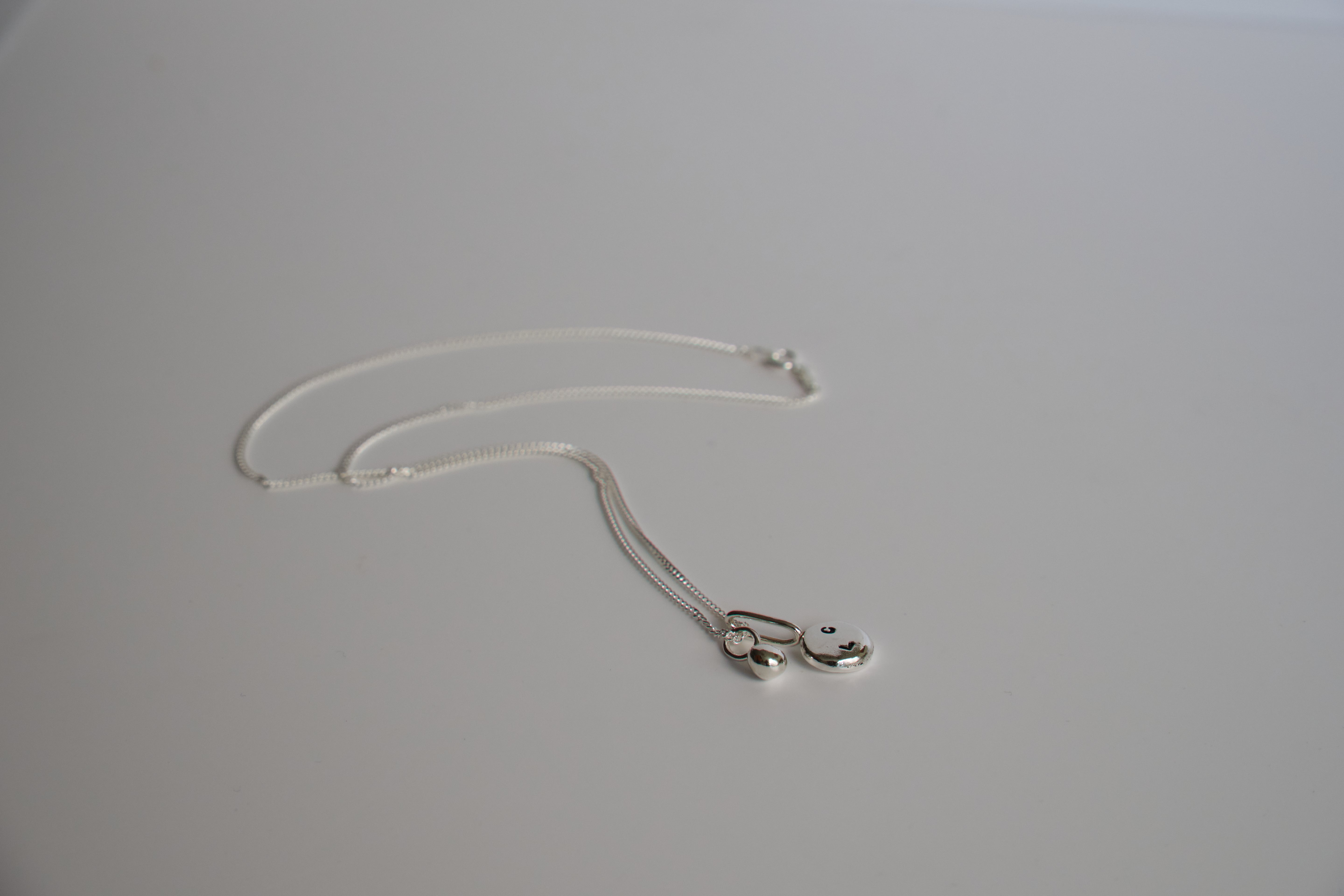 Coriandoli initial charm necklace