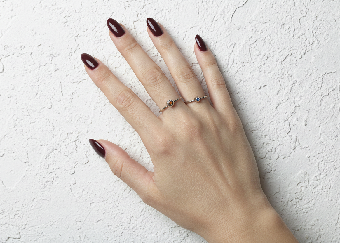 Birthstone organic pepita ring