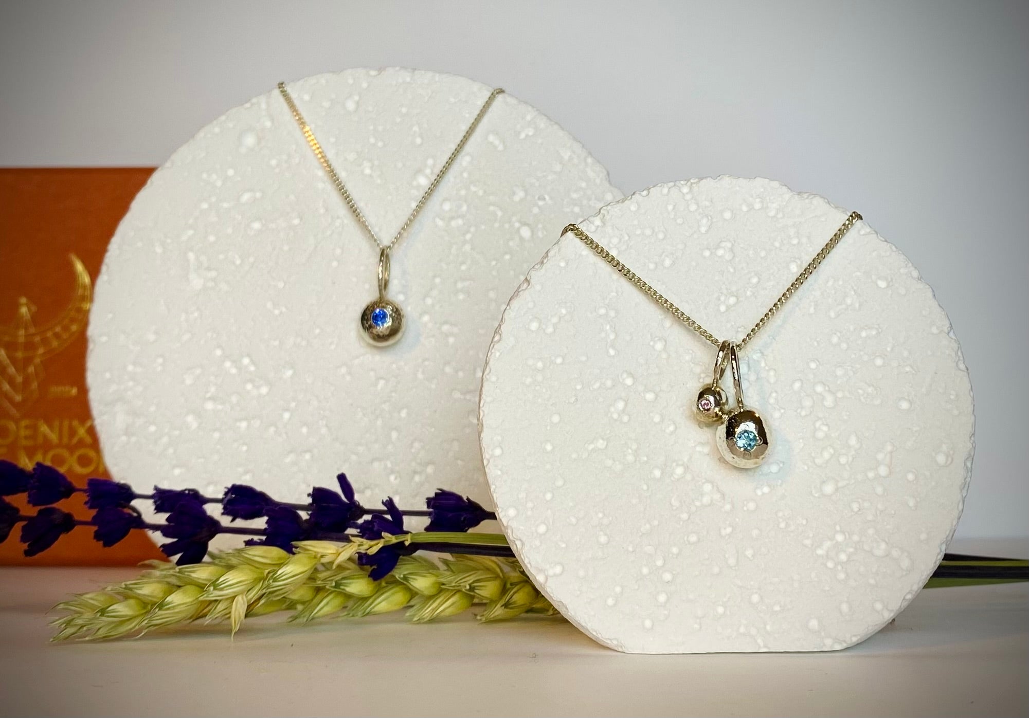 1- organic pepita charm necklace 2- Textured pepita charm necklace 3- Two organic pepitas charms necklace