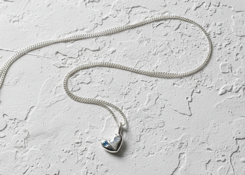 Molten Heart birthstone necklace
