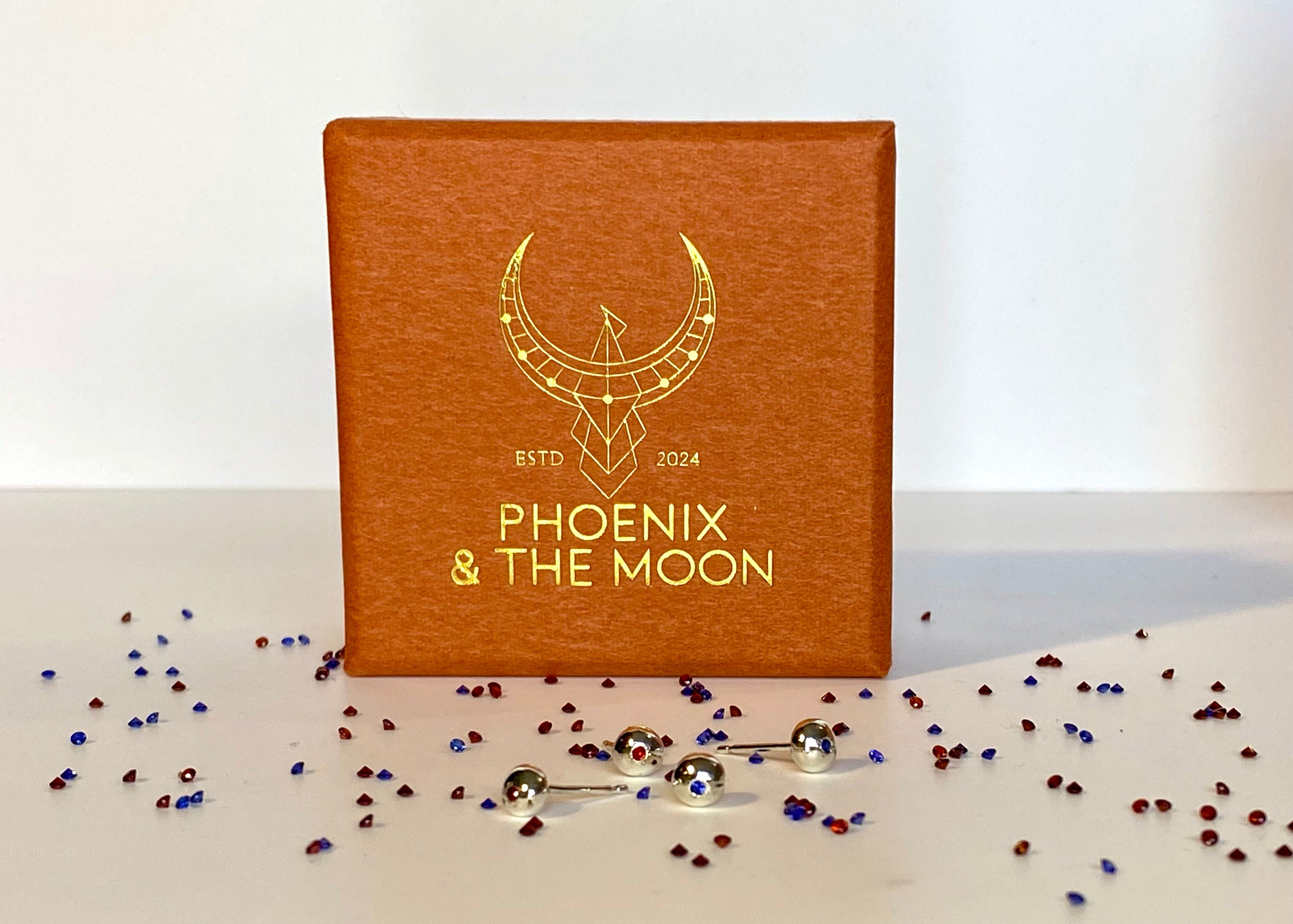 Petite organic pepita studs with birthstones