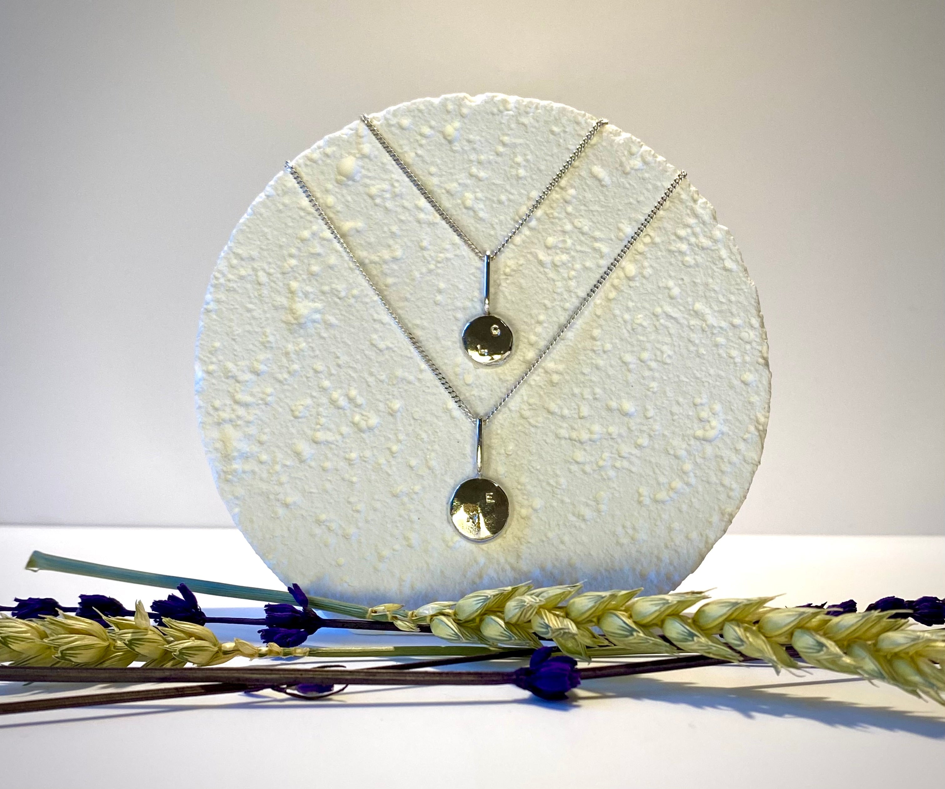 Coriandoli initials & birthstones charm necklace