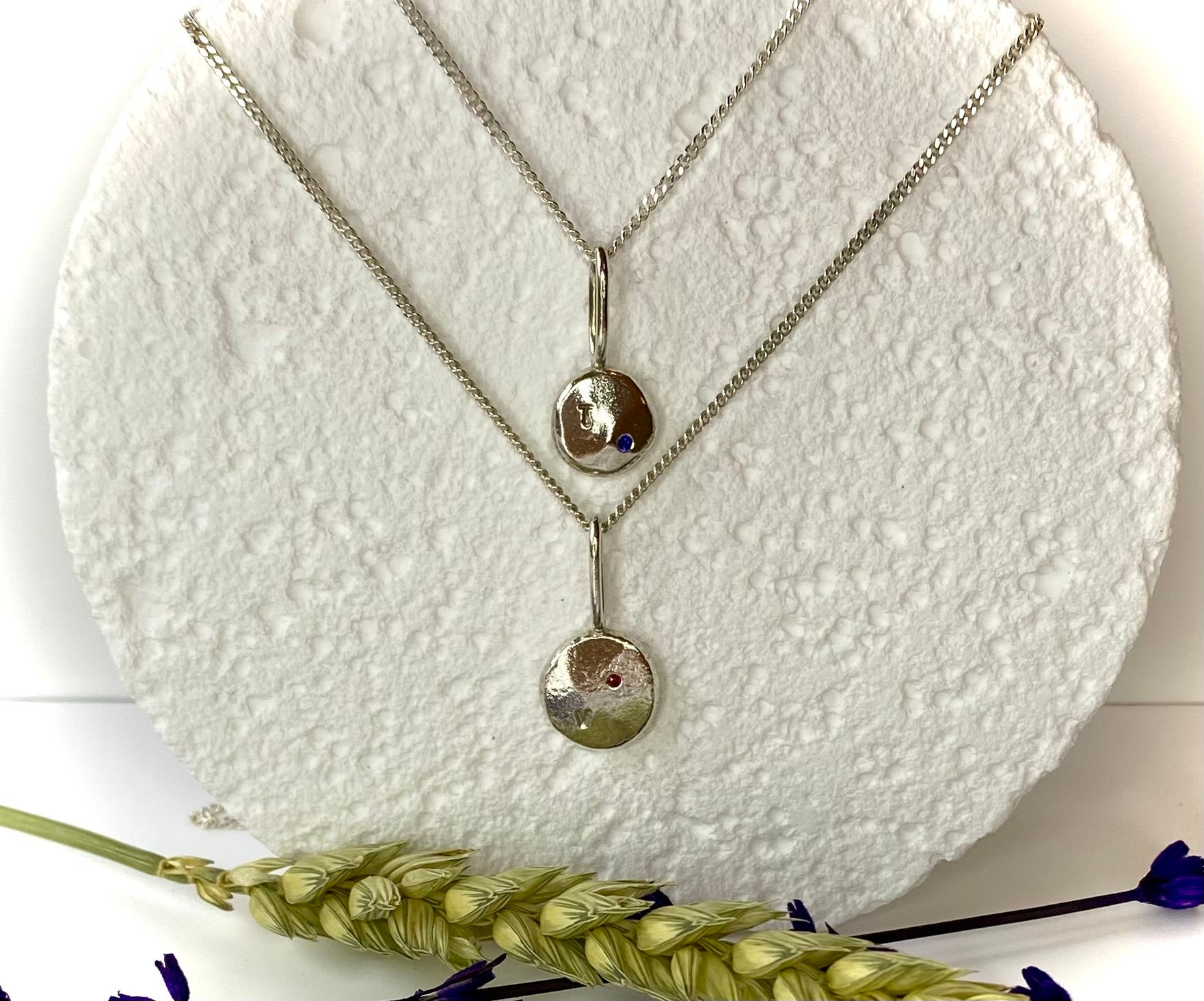 Coriandoli initials & birthstones charm necklace