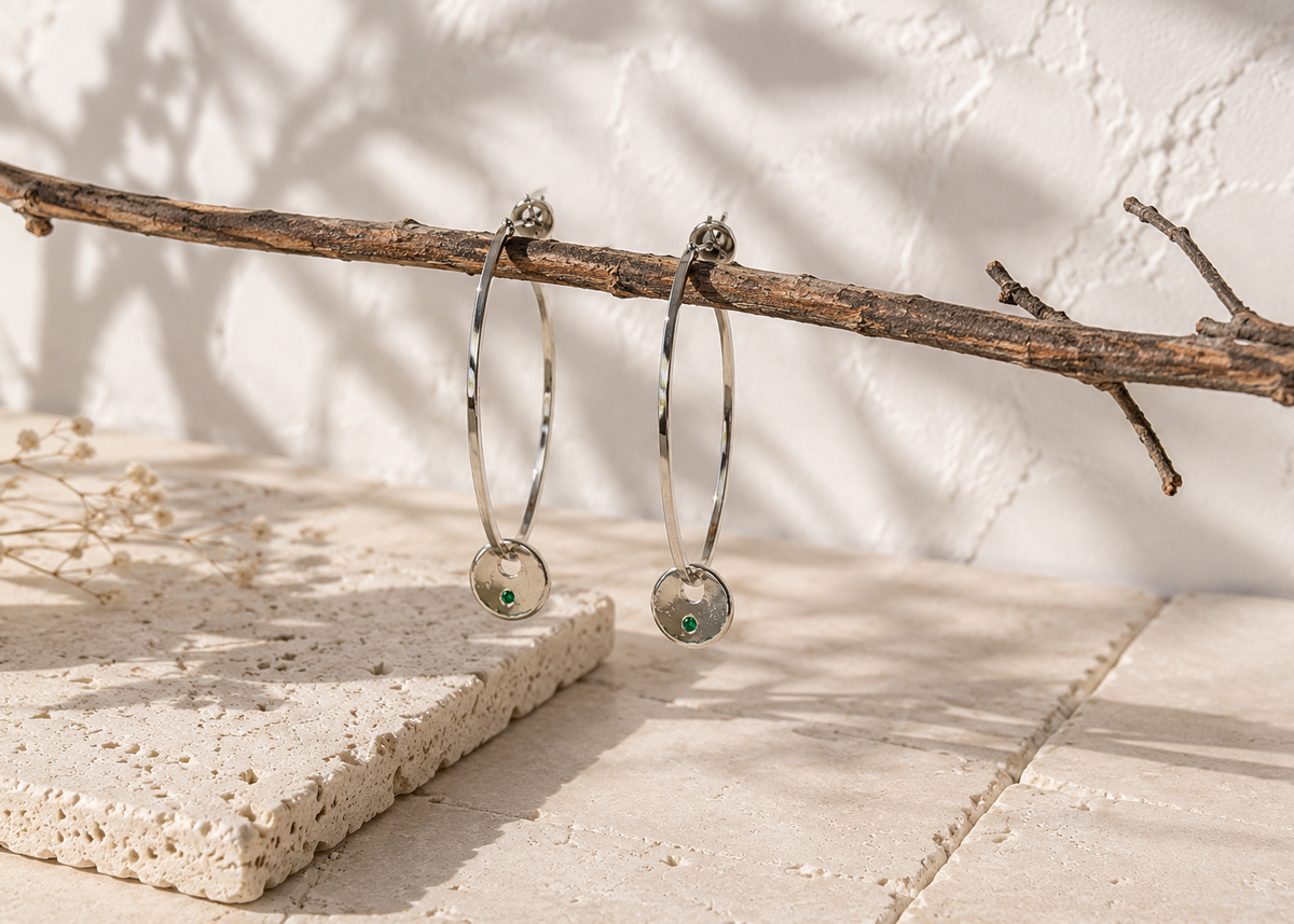 Infinity Coriandoli Hoops with birthstone