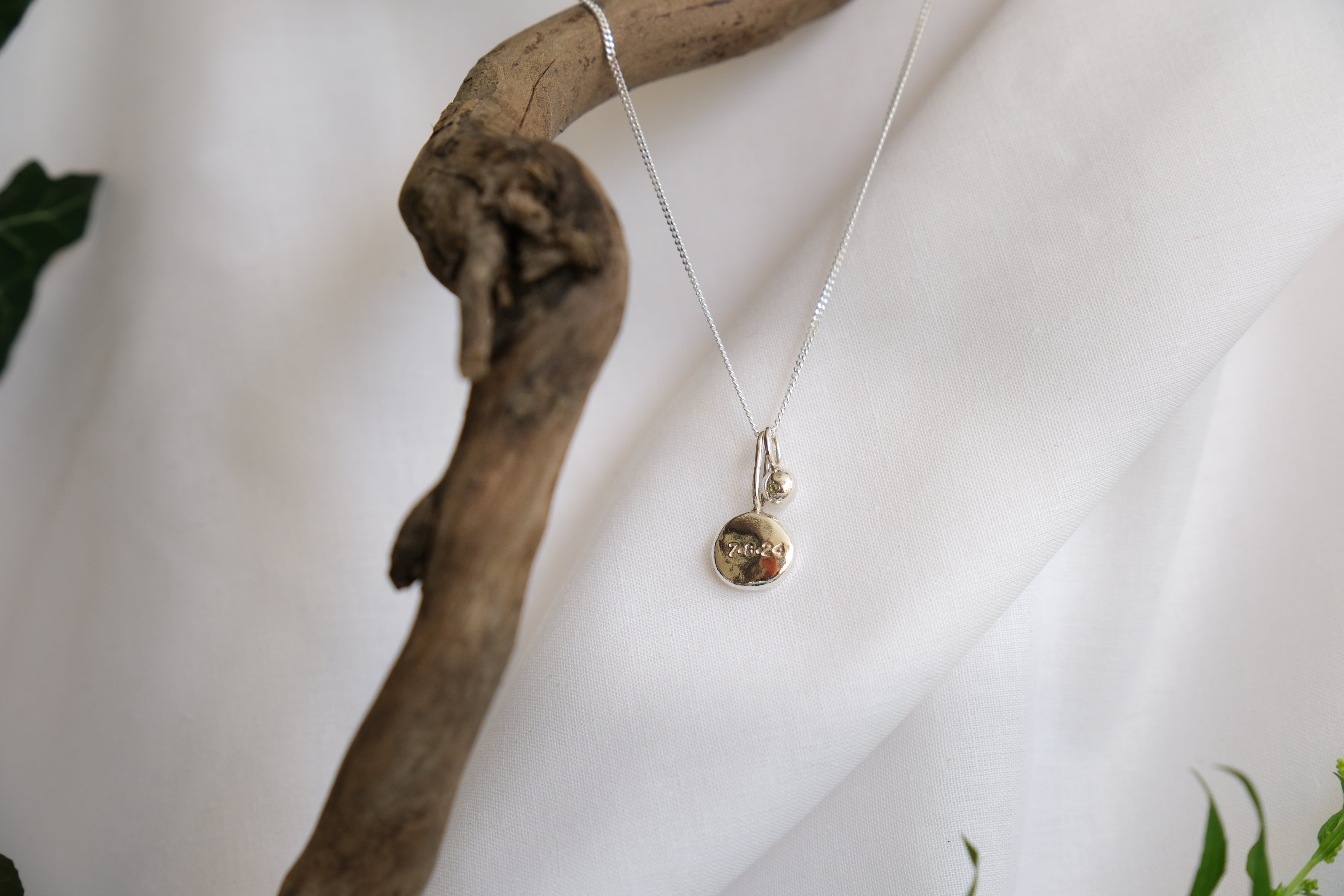 Coriandoli charm necklace with hand stamped initials/ date/ zodiac sign