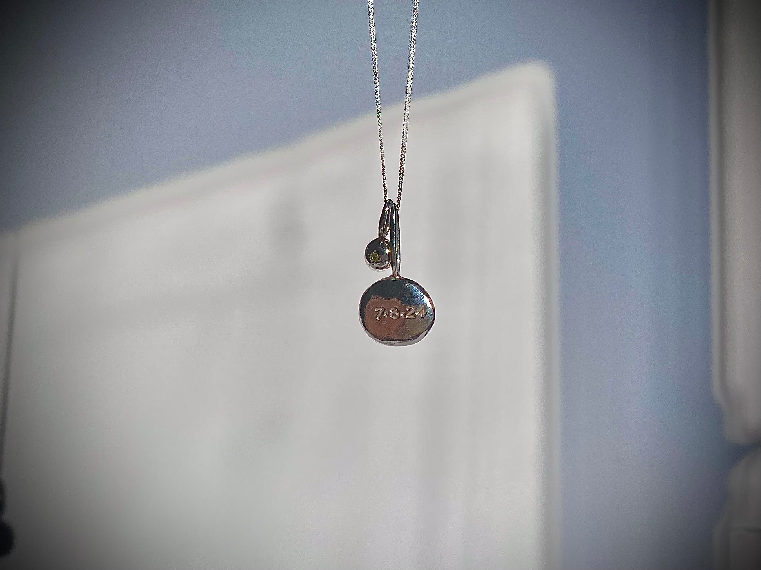 Coriandoli charm necklace with hand stamped initials/ date/ zodiac sign