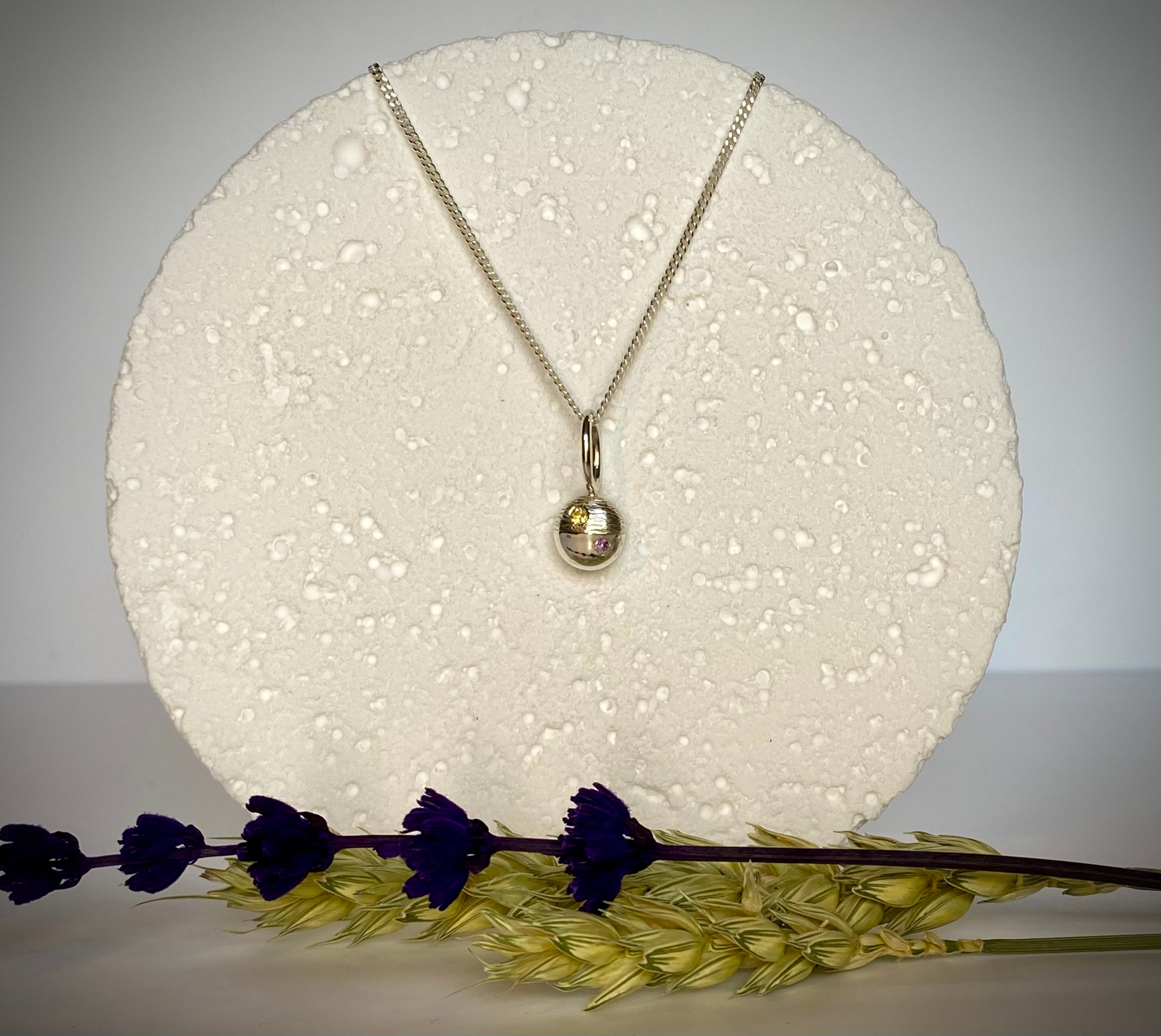 1- organic pepita charm necklace 2- Textured pepita charm necklace 3- Two organic pepitas charms necklace