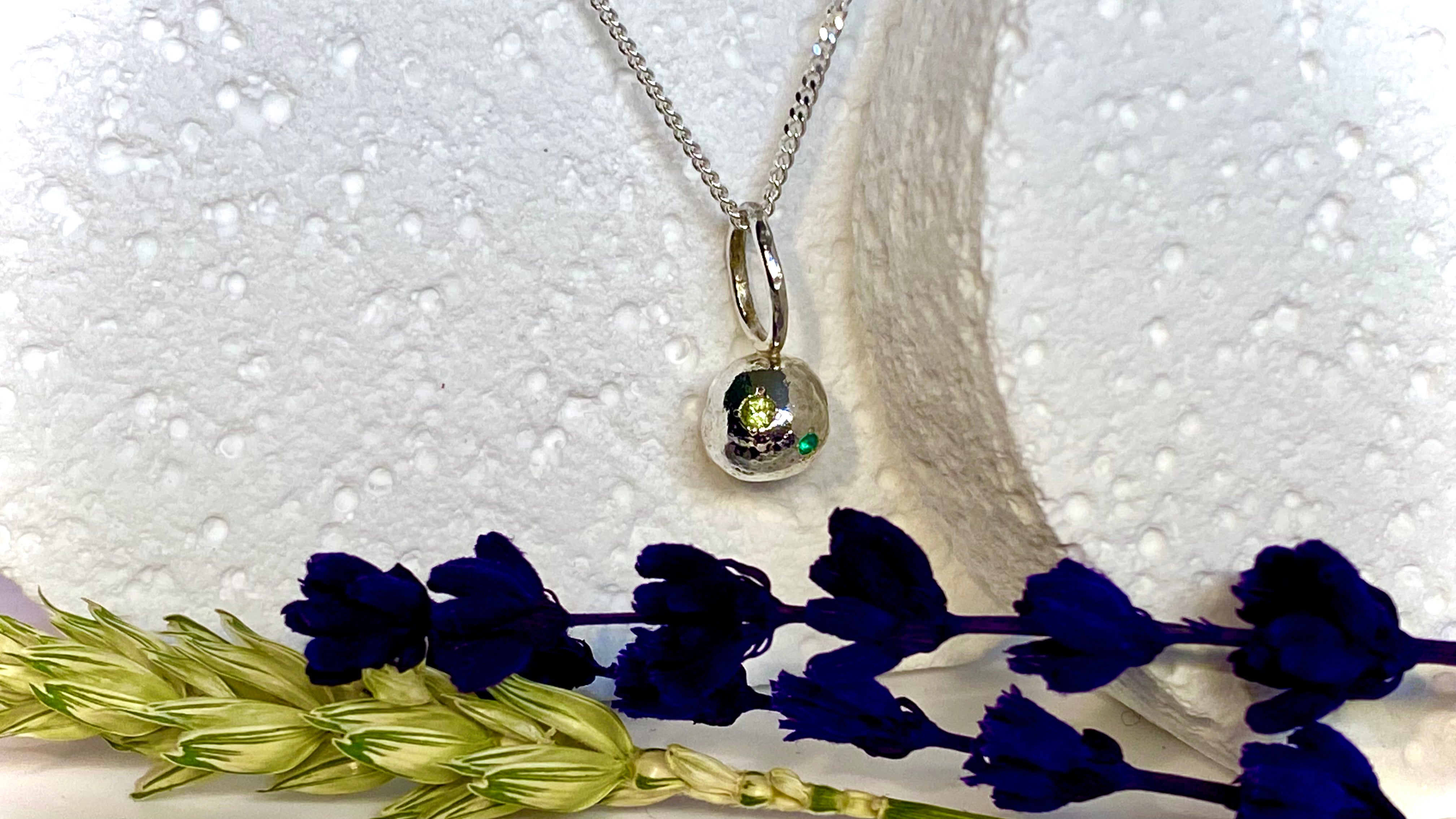 1- organic pepita charm necklace 2- Textured pepita charm necklace 3- Two organic pepitas charms necklace