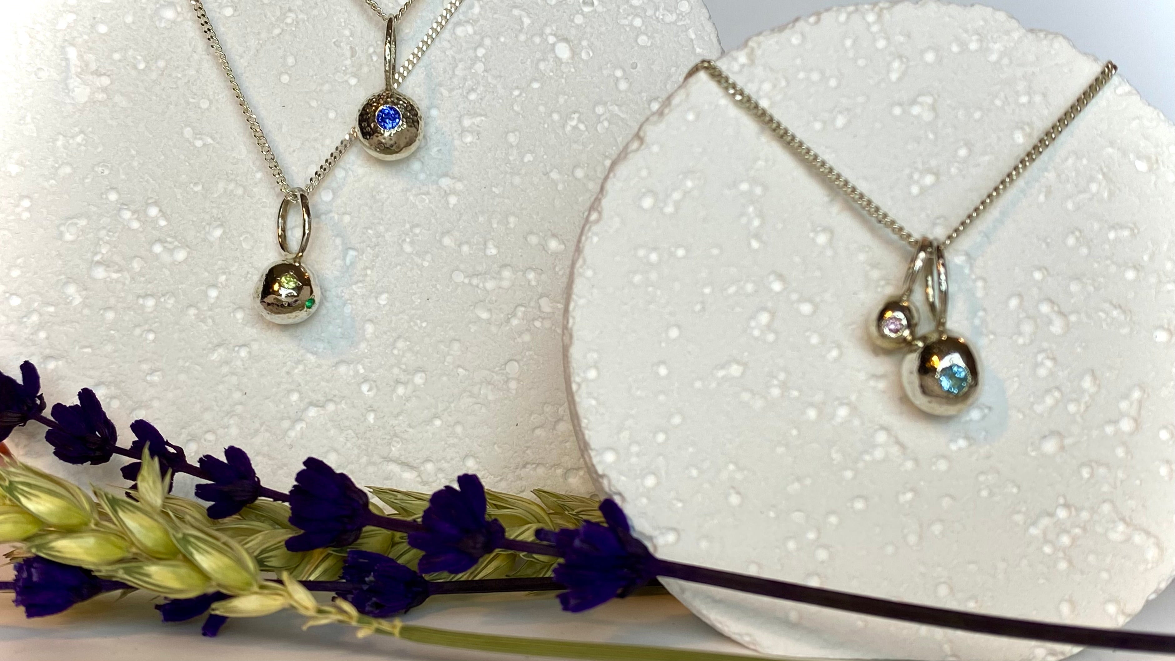 1- organic pepita charm necklace 2- Textured pepita charm necklace 3- Two organic pepitas charms necklace