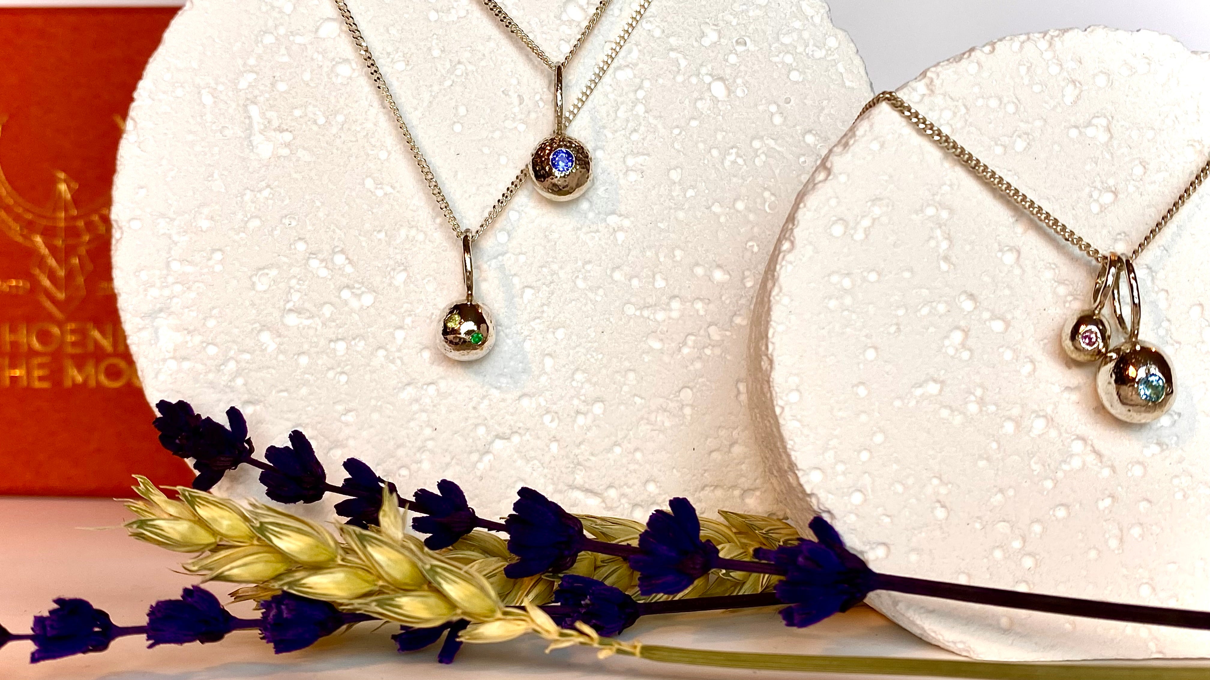 1- organic pepita charm necklace 2- Textured pepita charm necklace 3- Two organic pepitas charms necklace