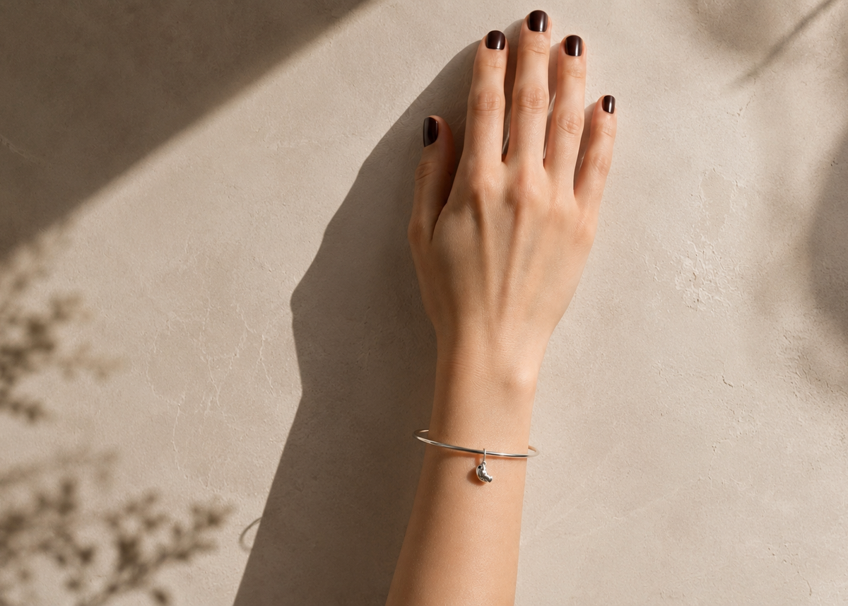 Molten Heart organic Bangle with Birthstone