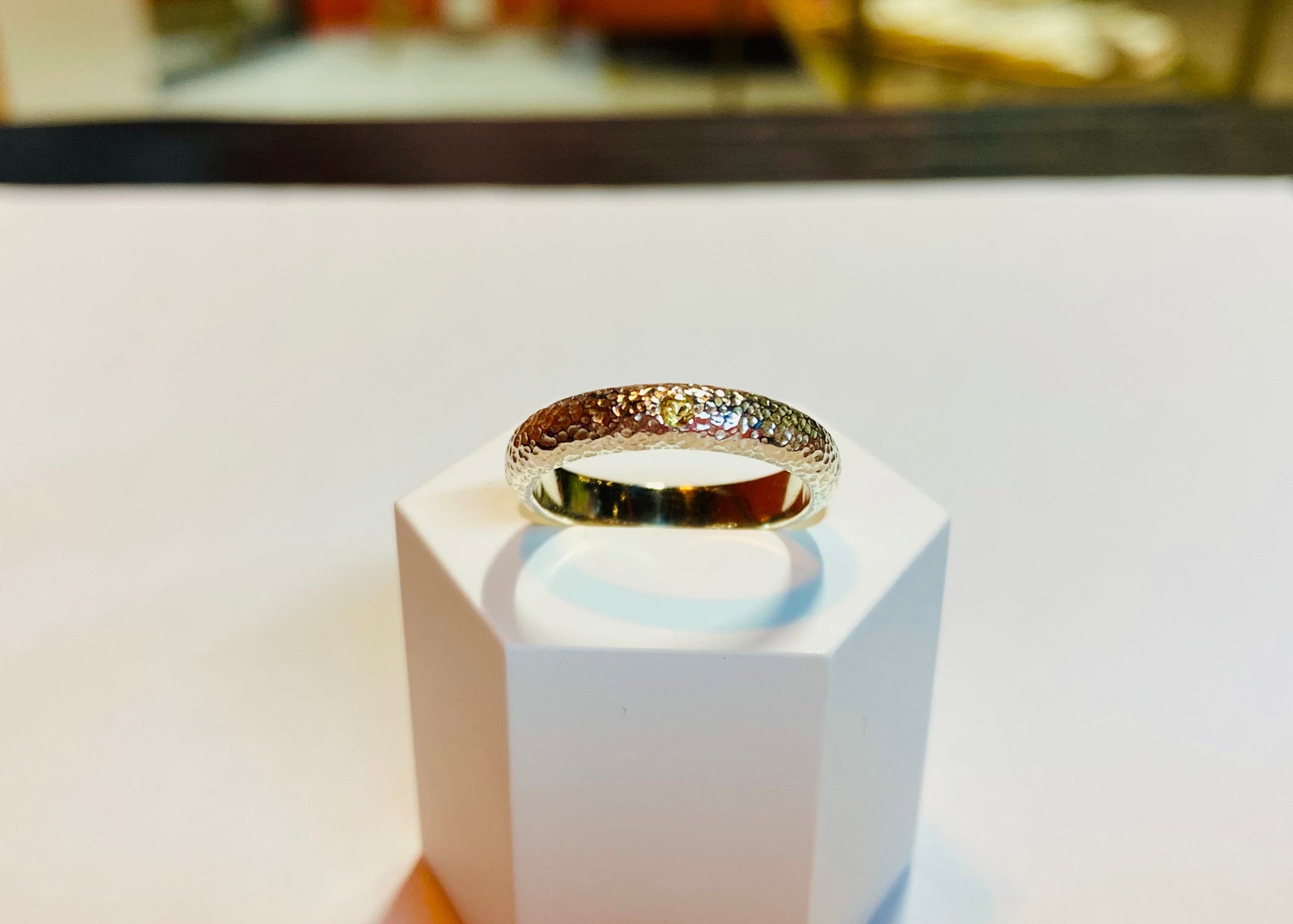 D-shape Birthstone Misty Ring