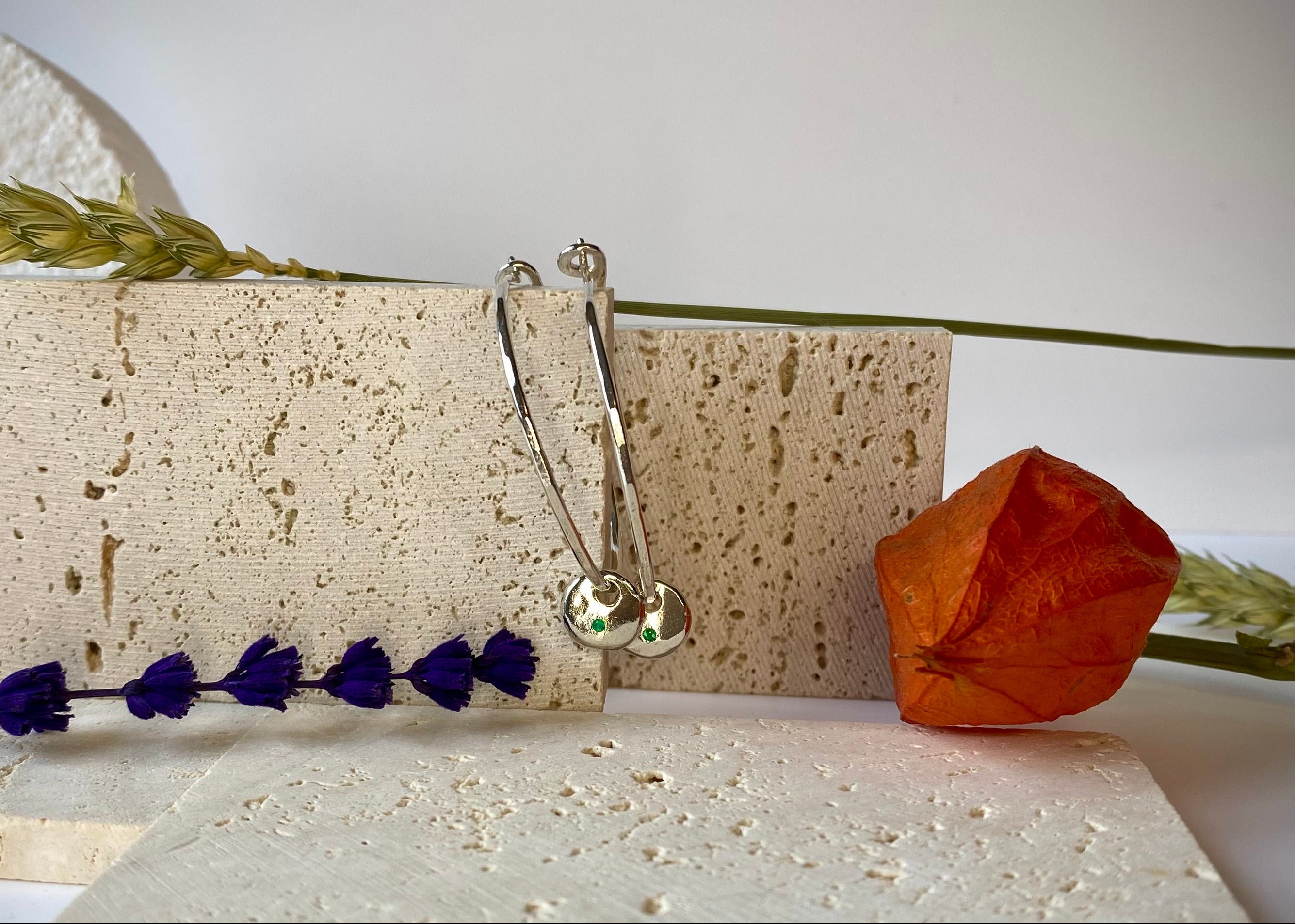 Infinity Coriandoli Hoops with birthstone