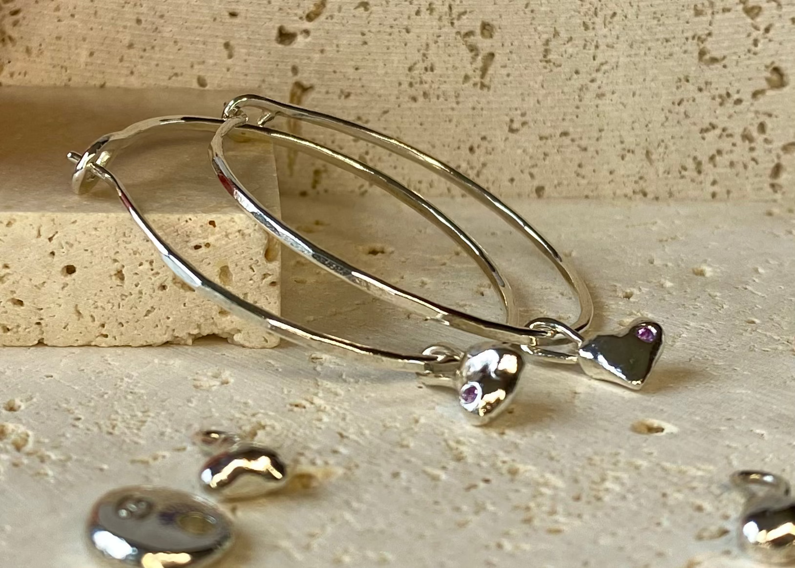 Infinity hoops with Molten Heart charm