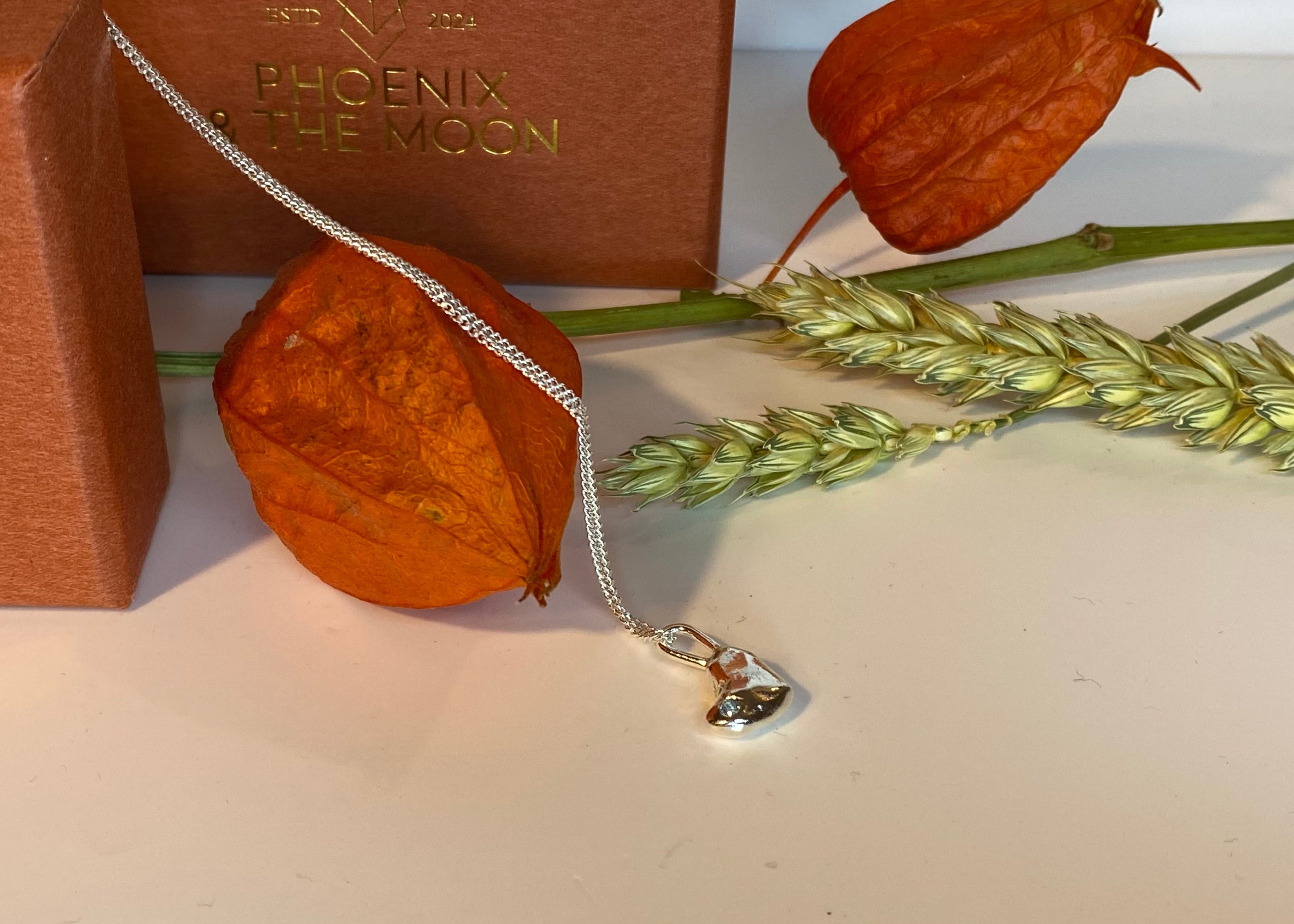 Molten Heart birthstone necklace