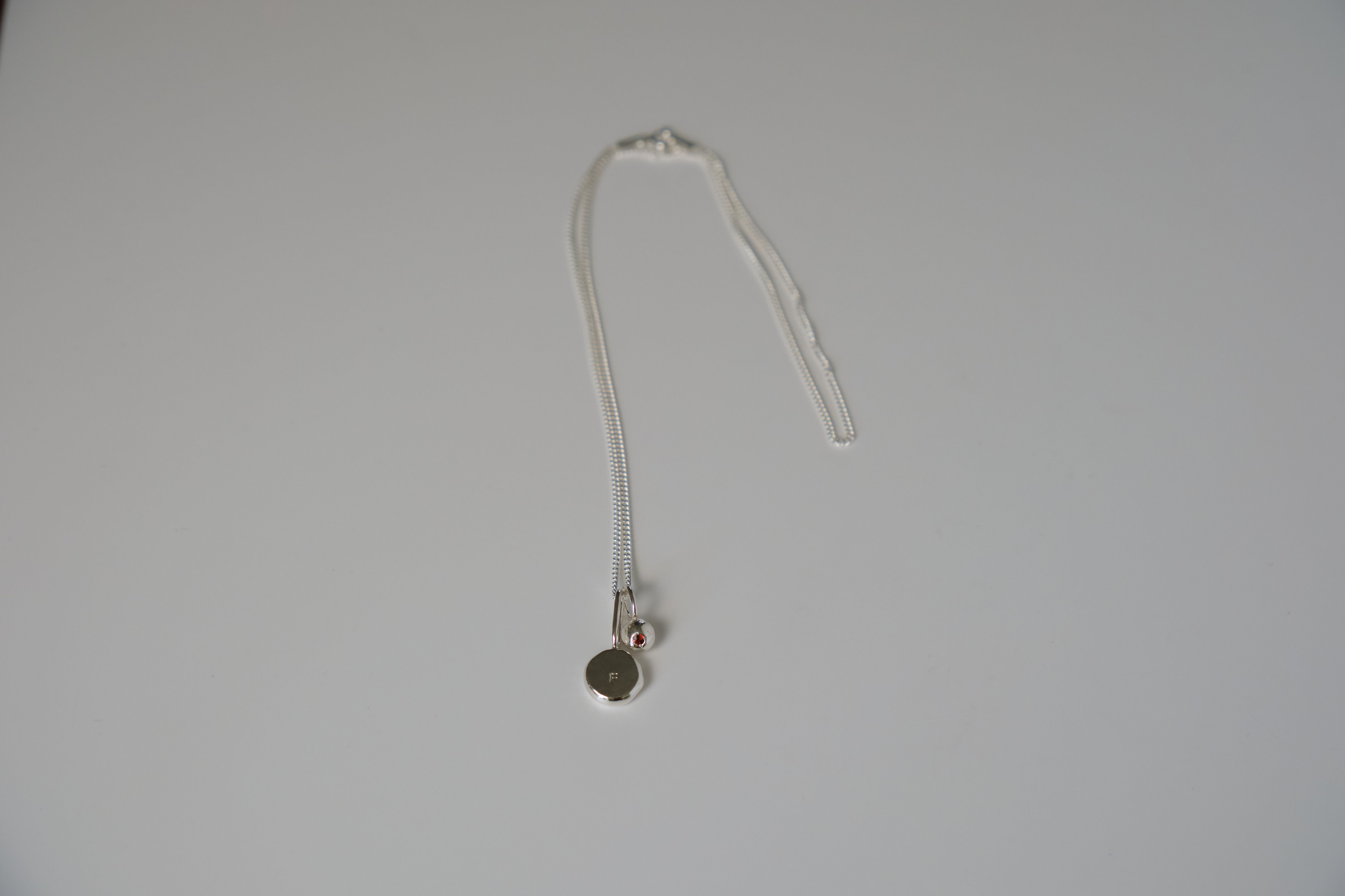 Coriandoli initials & birthstones charm necklace