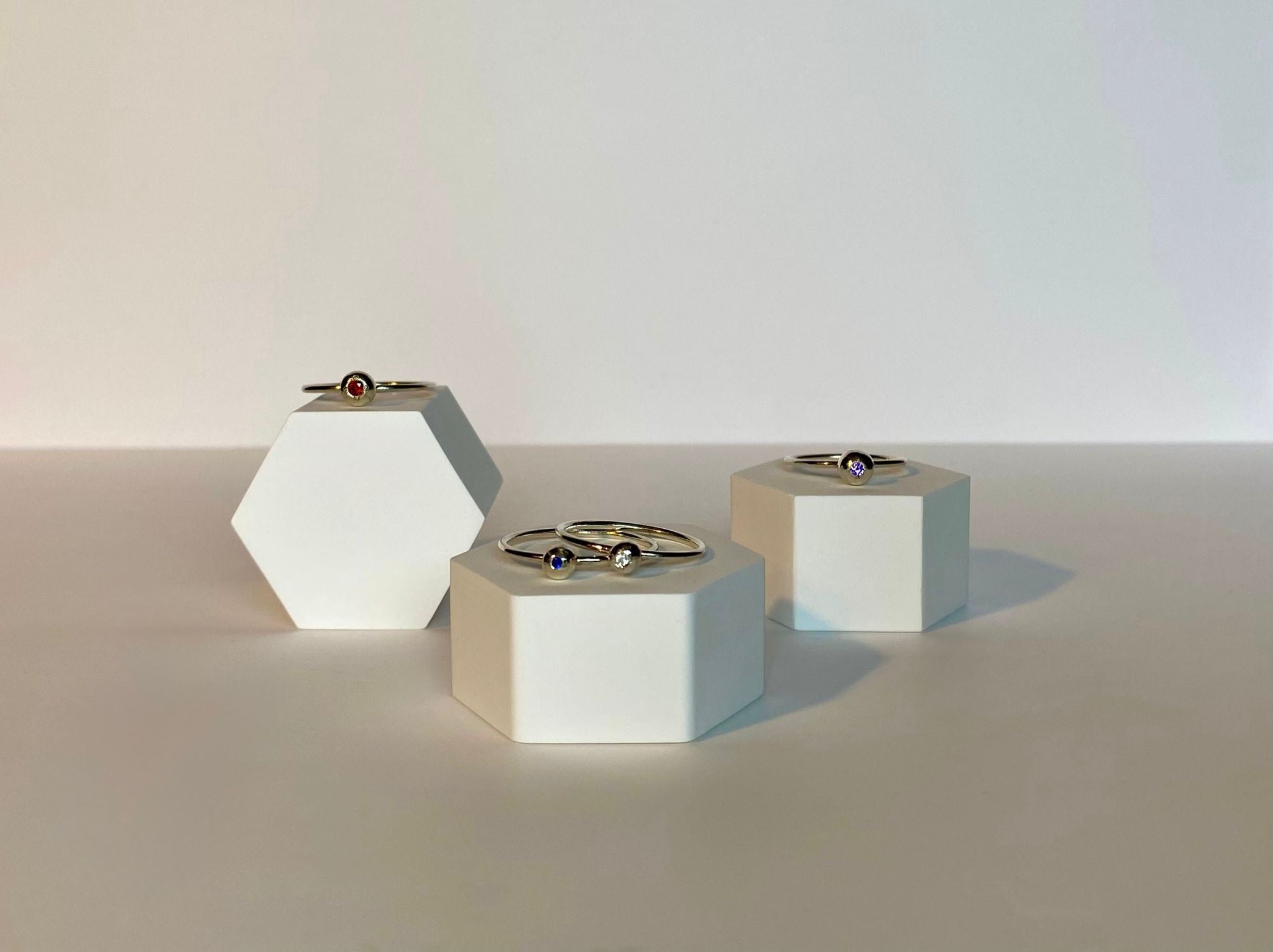 Birthstone organic pepita ring