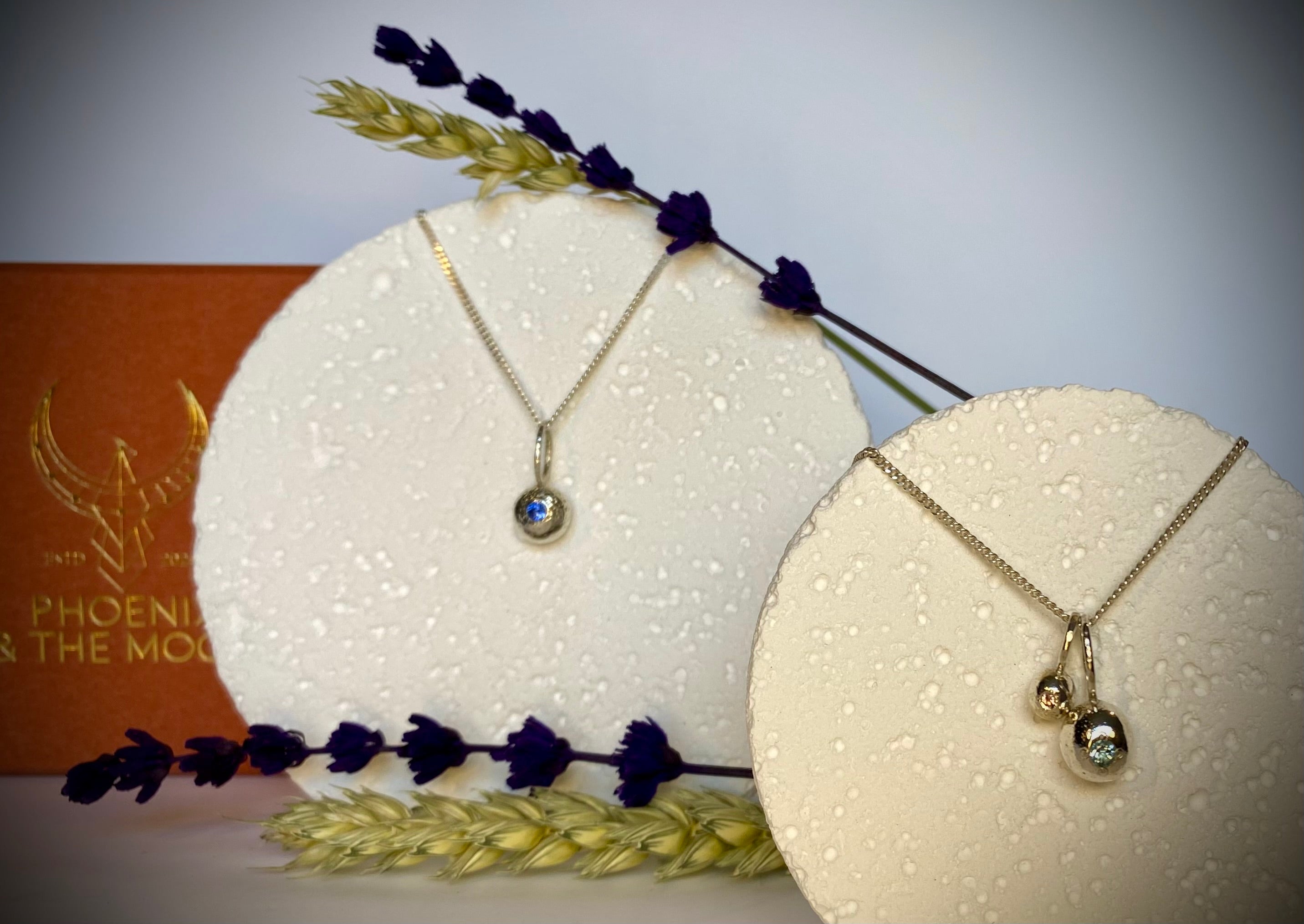 1- organic pepita charm necklace 2- Textured pepita charm necklace 3- Two organic pepitas charms necklace