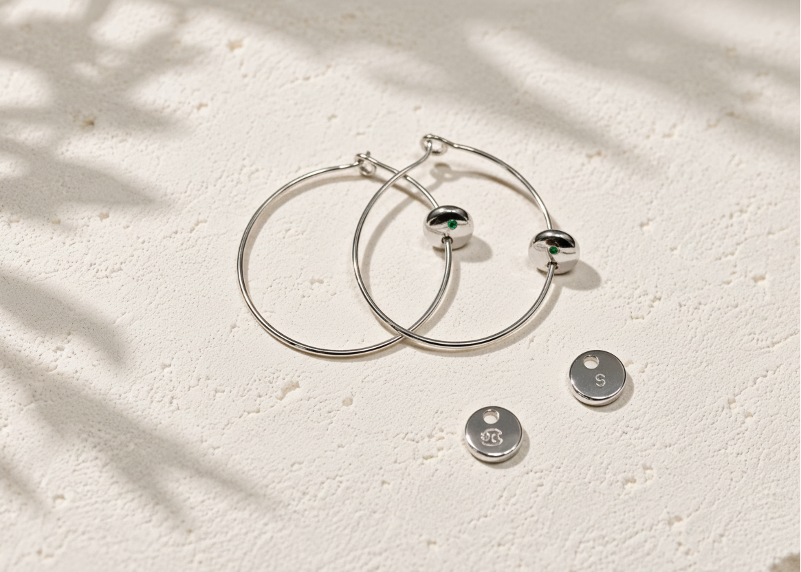 Infinity Coriandoli Hoops with birthstone