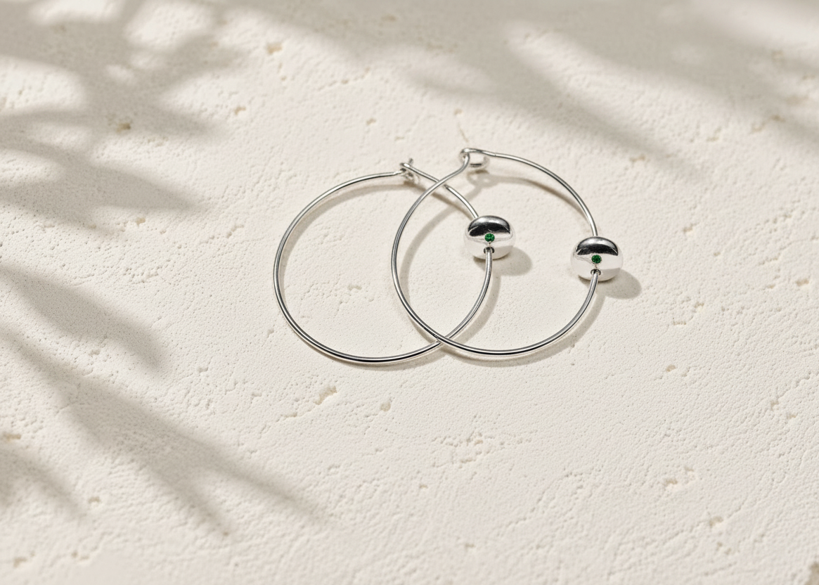 Infinity Coriandoli Hoops with birthstone
