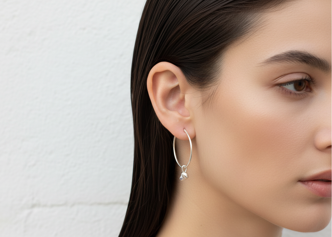 Infinity Molten Heart hoops with birthstone